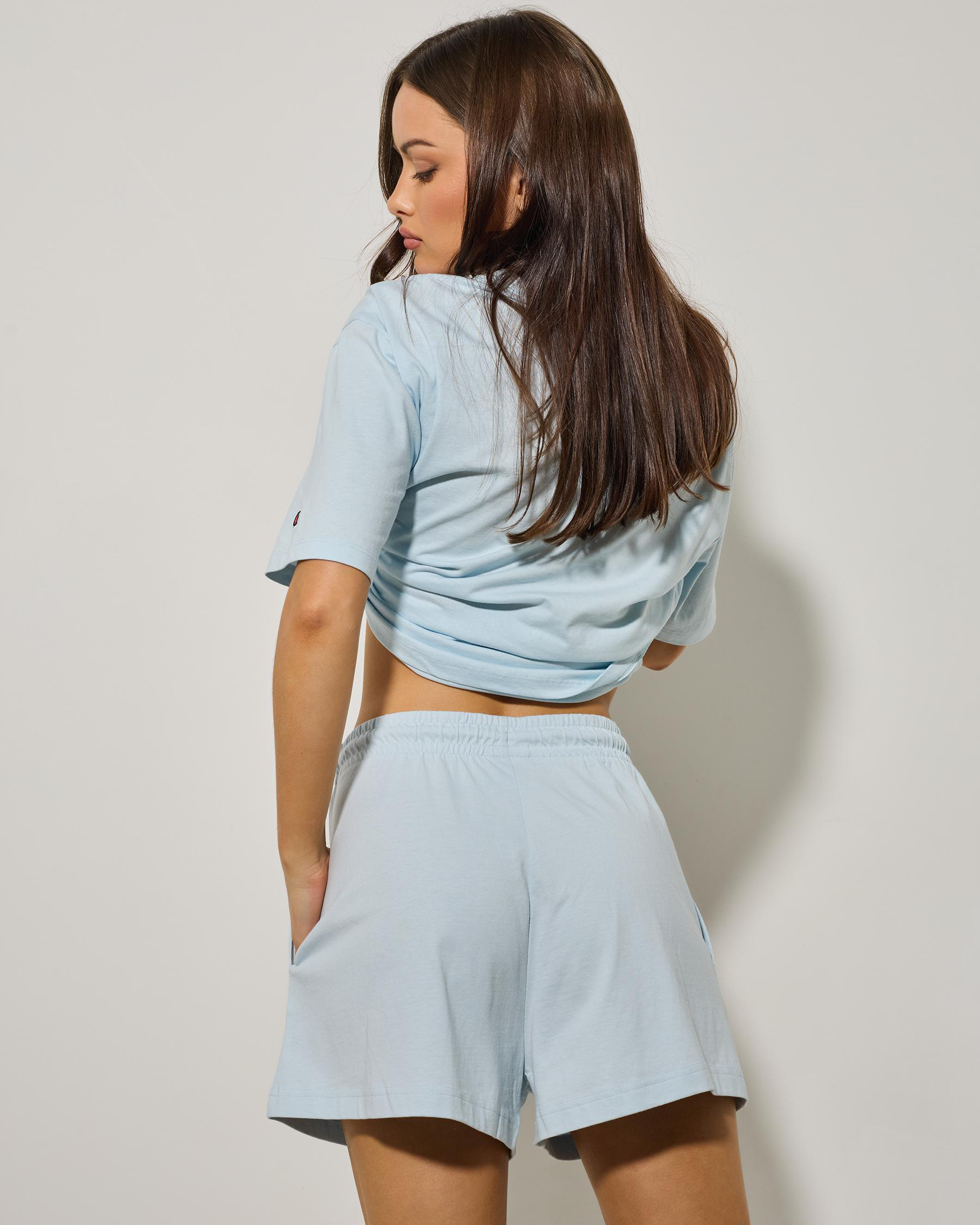 Hi-Waist Tonal Jersey Shorts