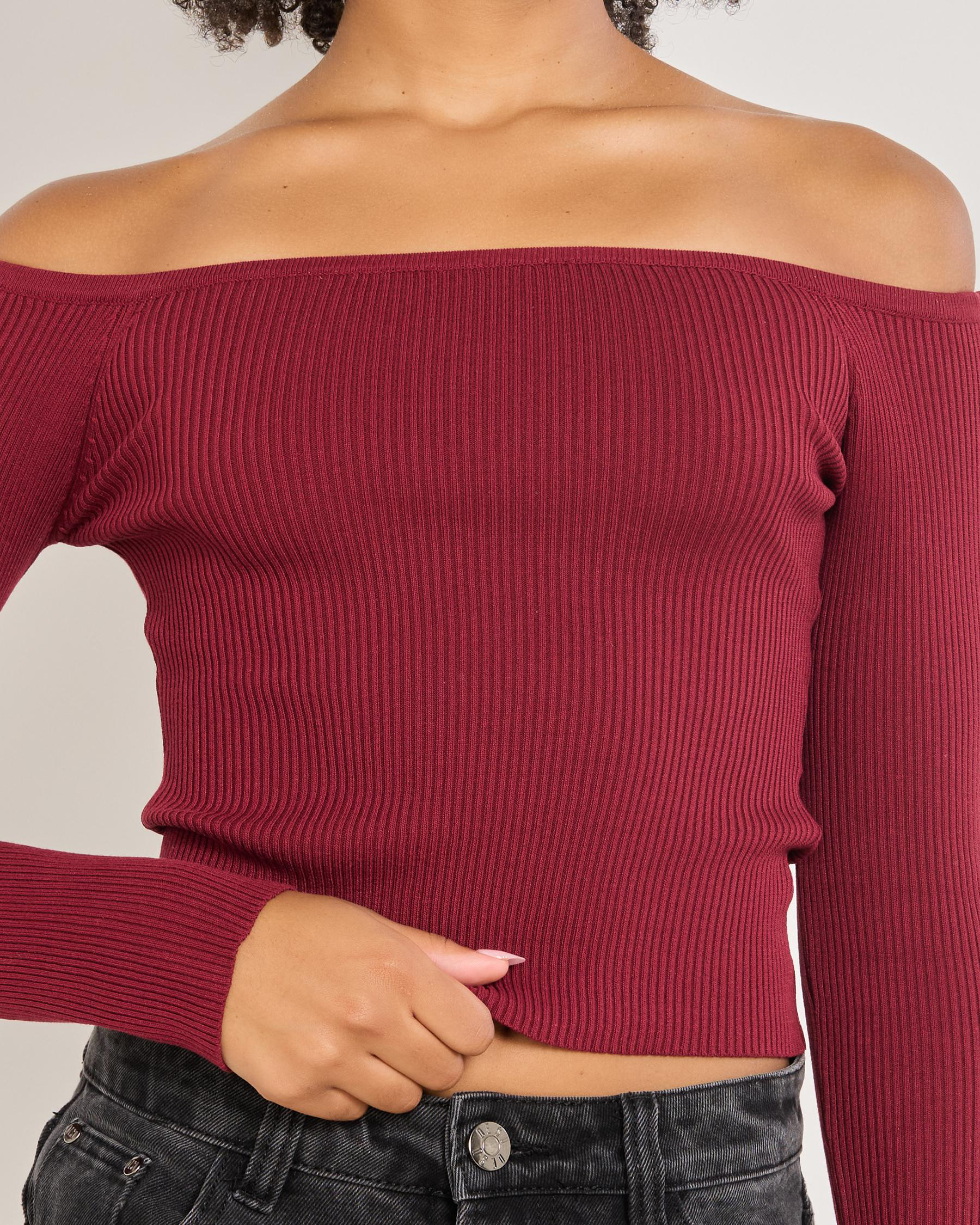 Kylie Off Shoulder Knit Top