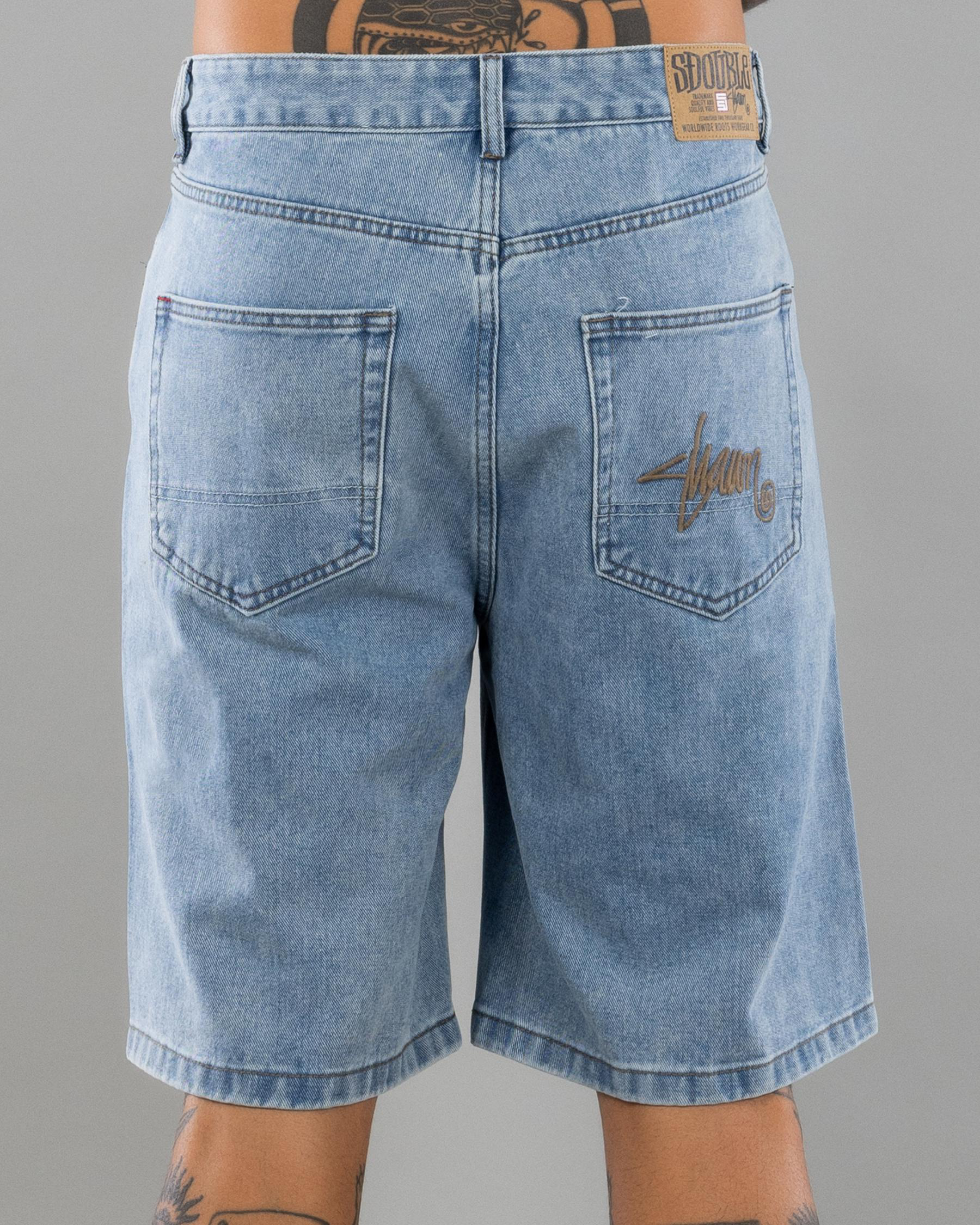 Embroidered Denim Shorts