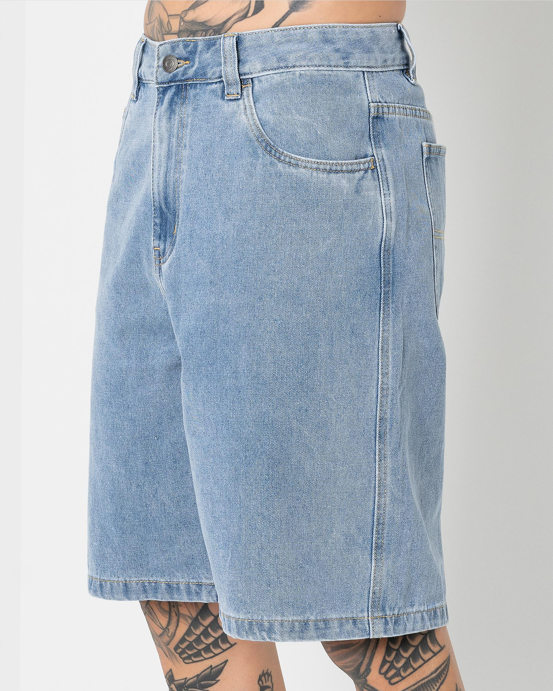 Print Denim Standard Shorts