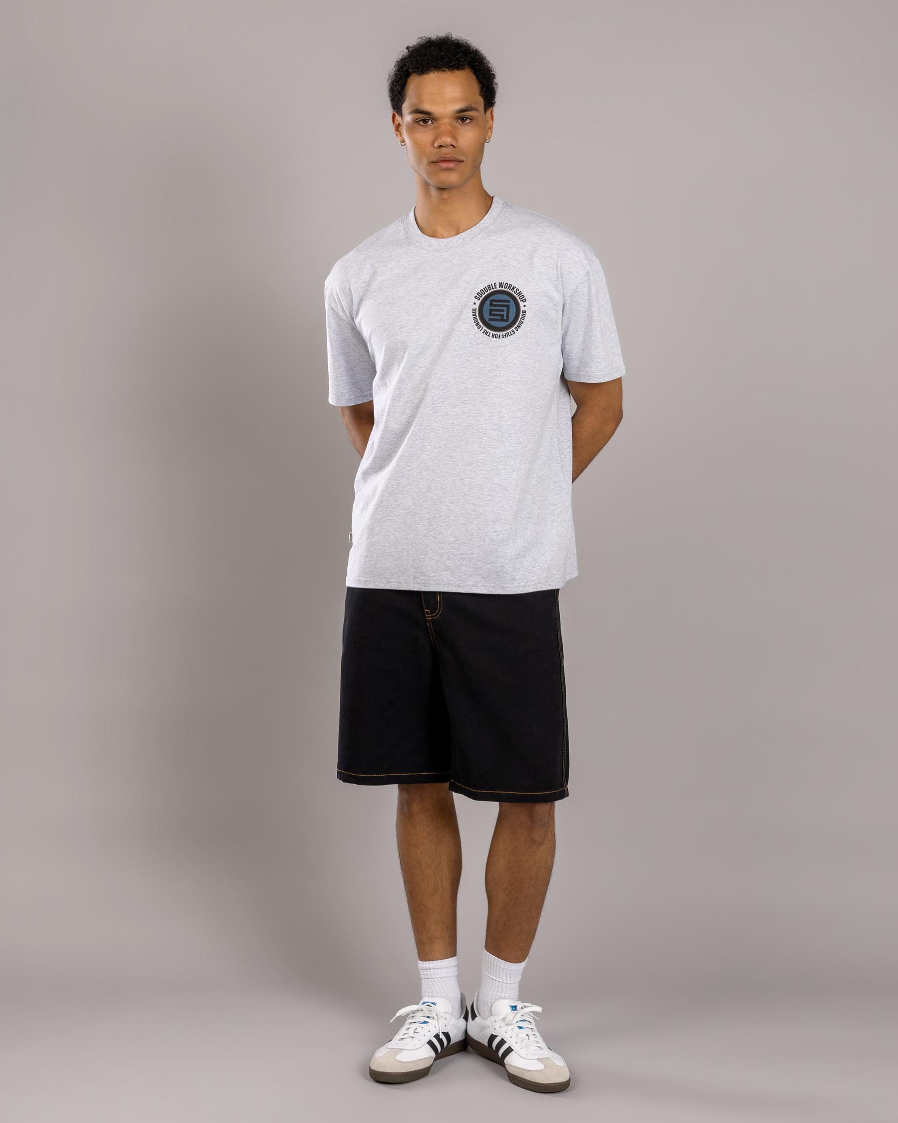 Print Denim Standard Shorts