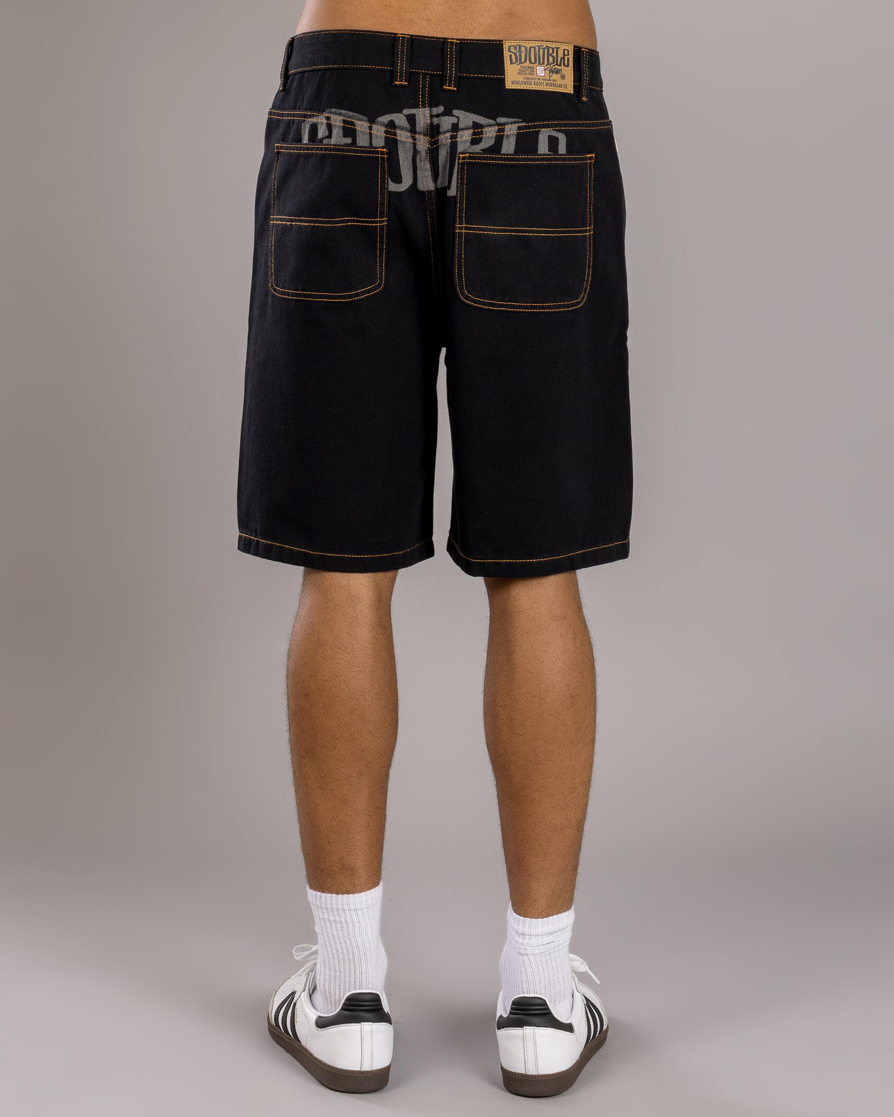 Print Denim Standard Shorts