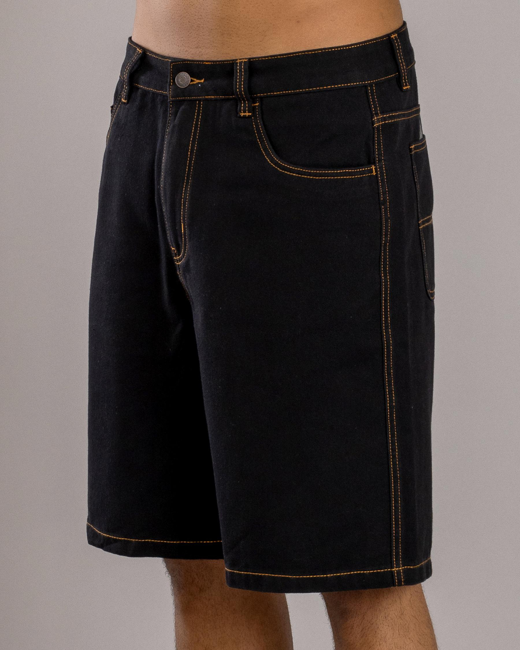 Print Denim Standard Shorts