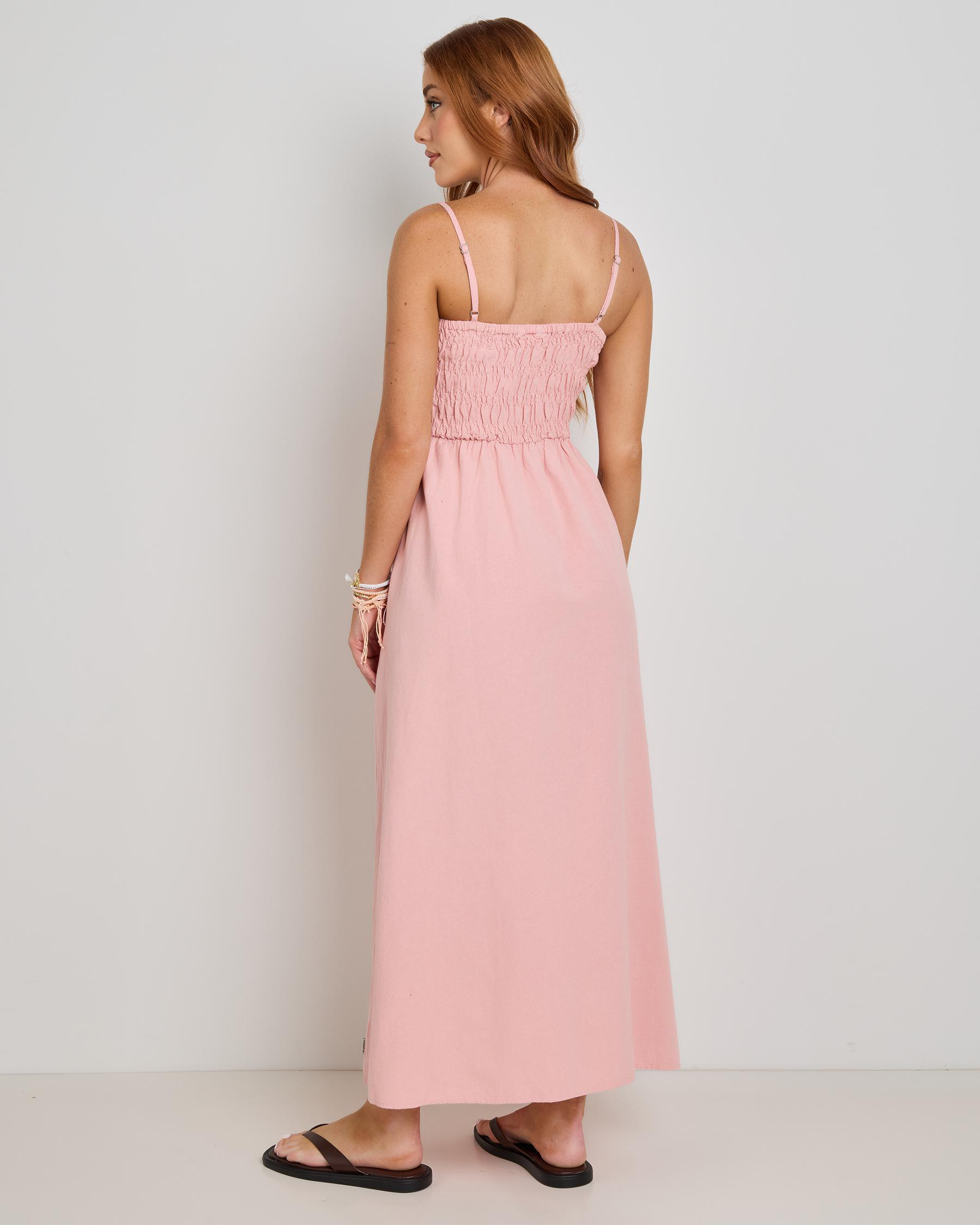 Classic Shirred Midi Dress