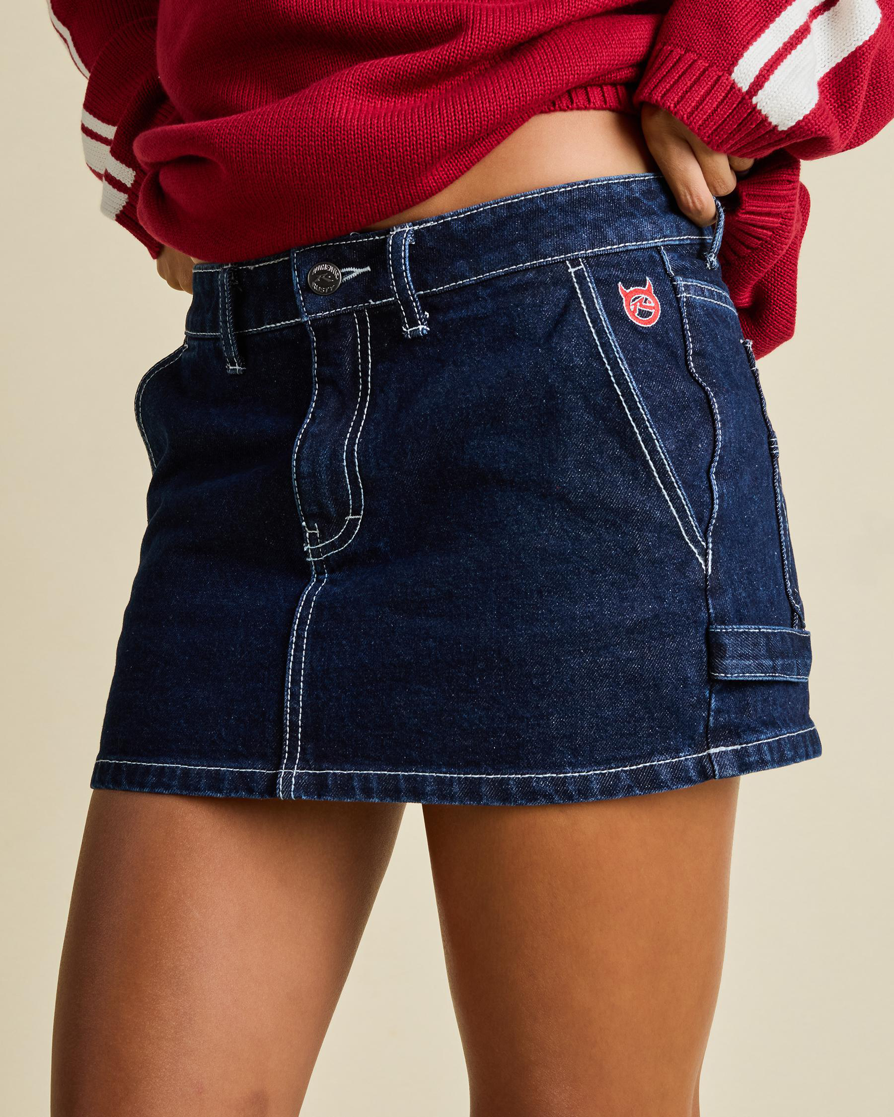 Billie Low Rise Denim Mini Skirt
