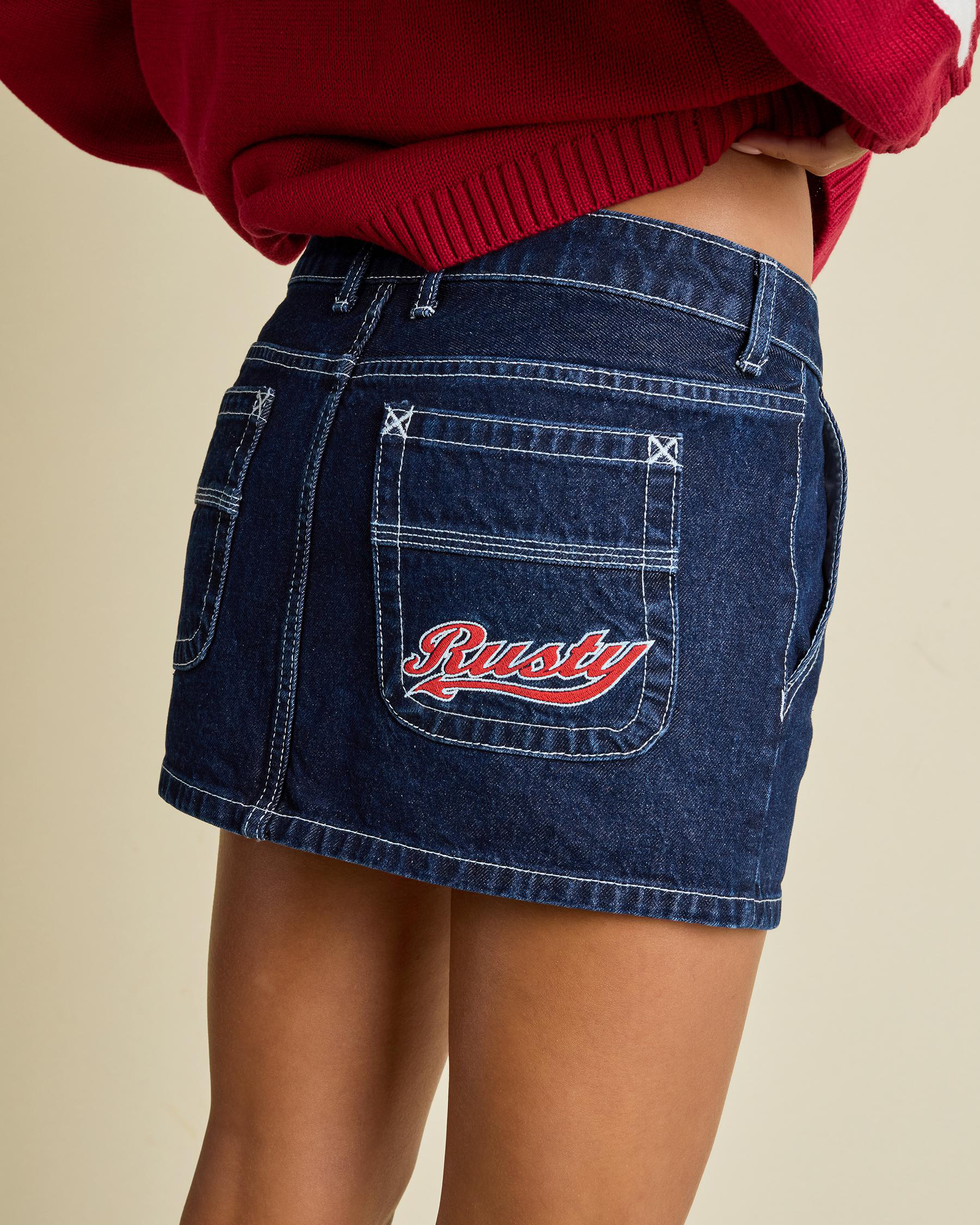 Billie Low Rise Denim Mini Skirt