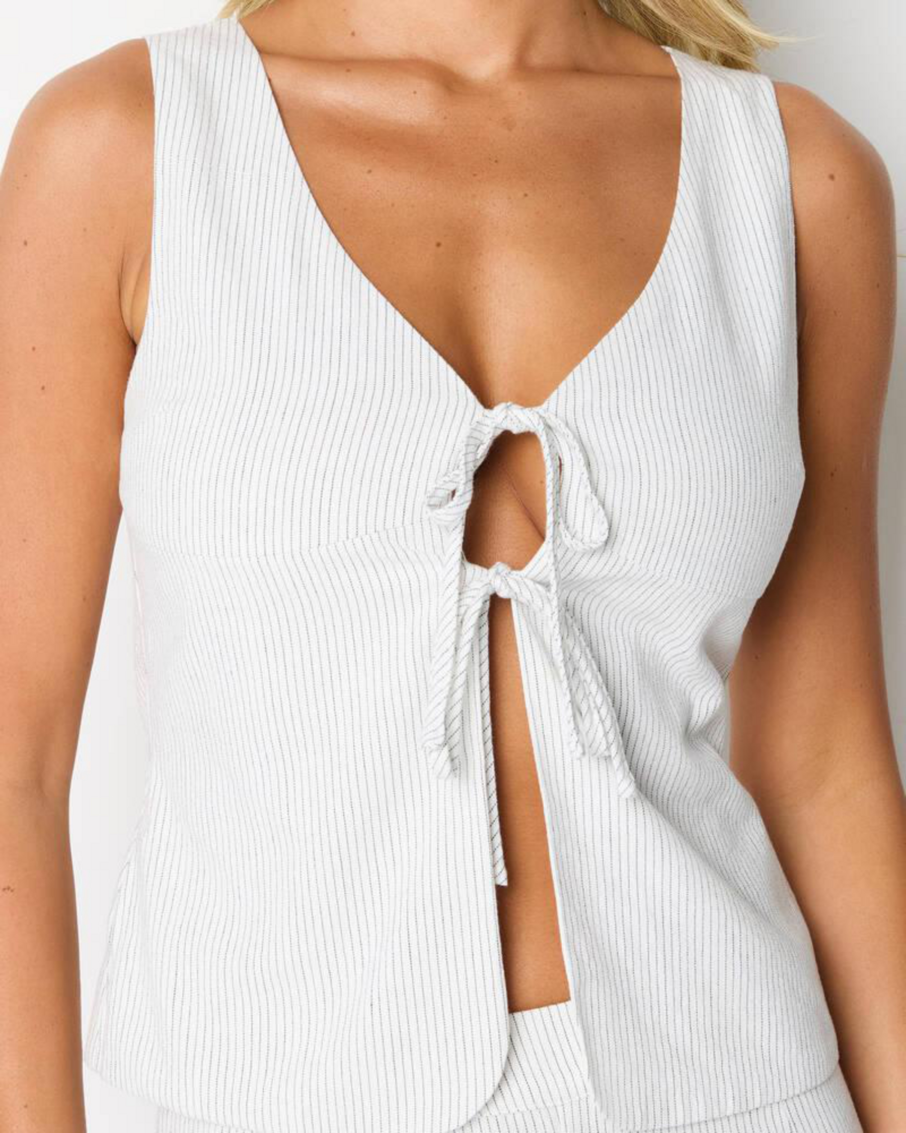 Gia Stripe Tie Top