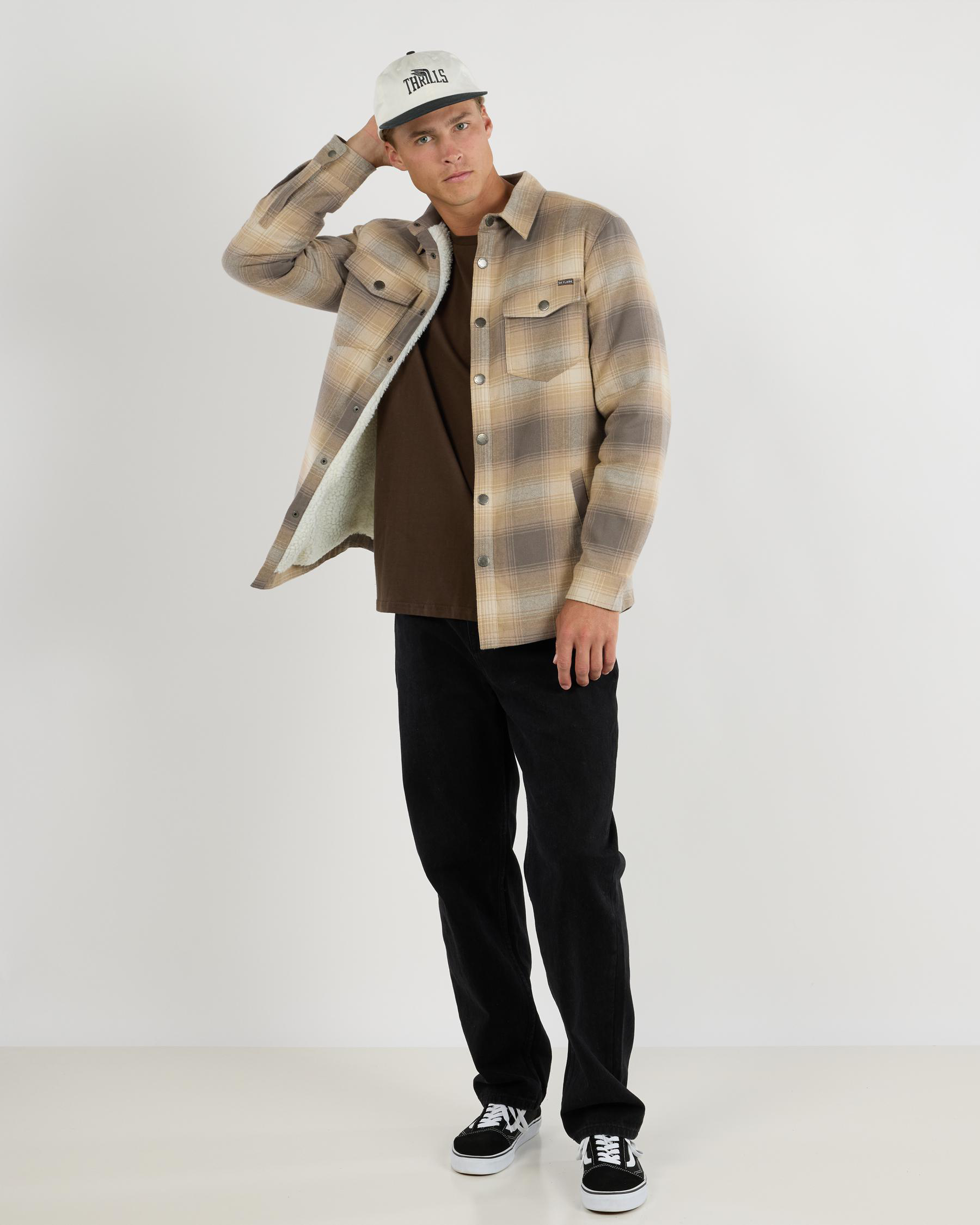 Plated Long Sleeve Flannel Shirt