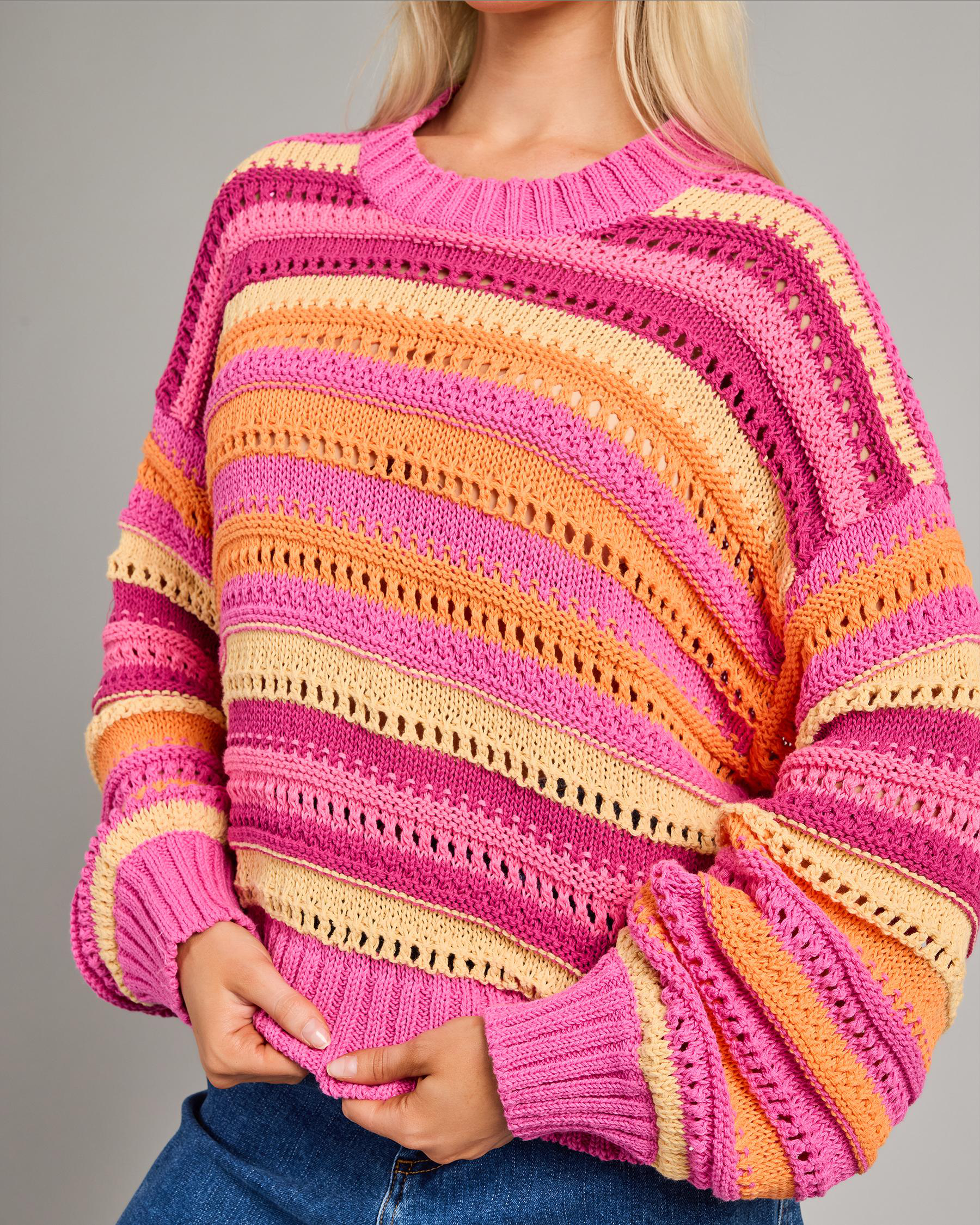 Neon Isles Cotton Stripe Jumper