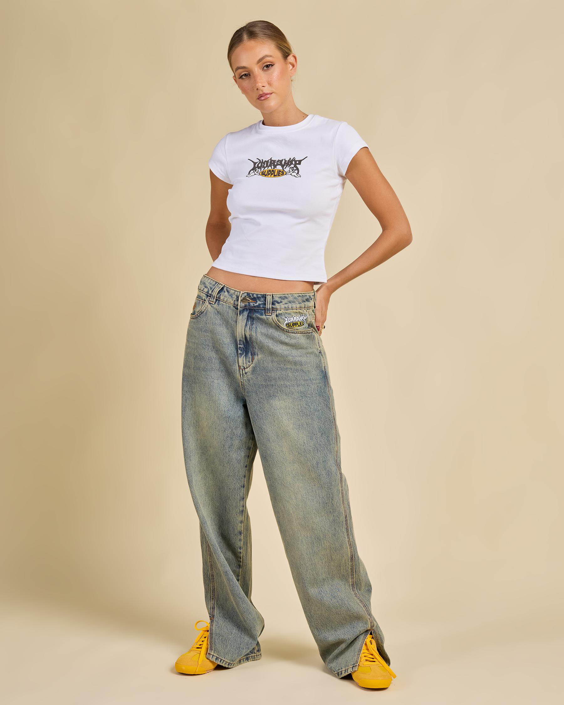 Messenger Bag Baggy Split Jeans