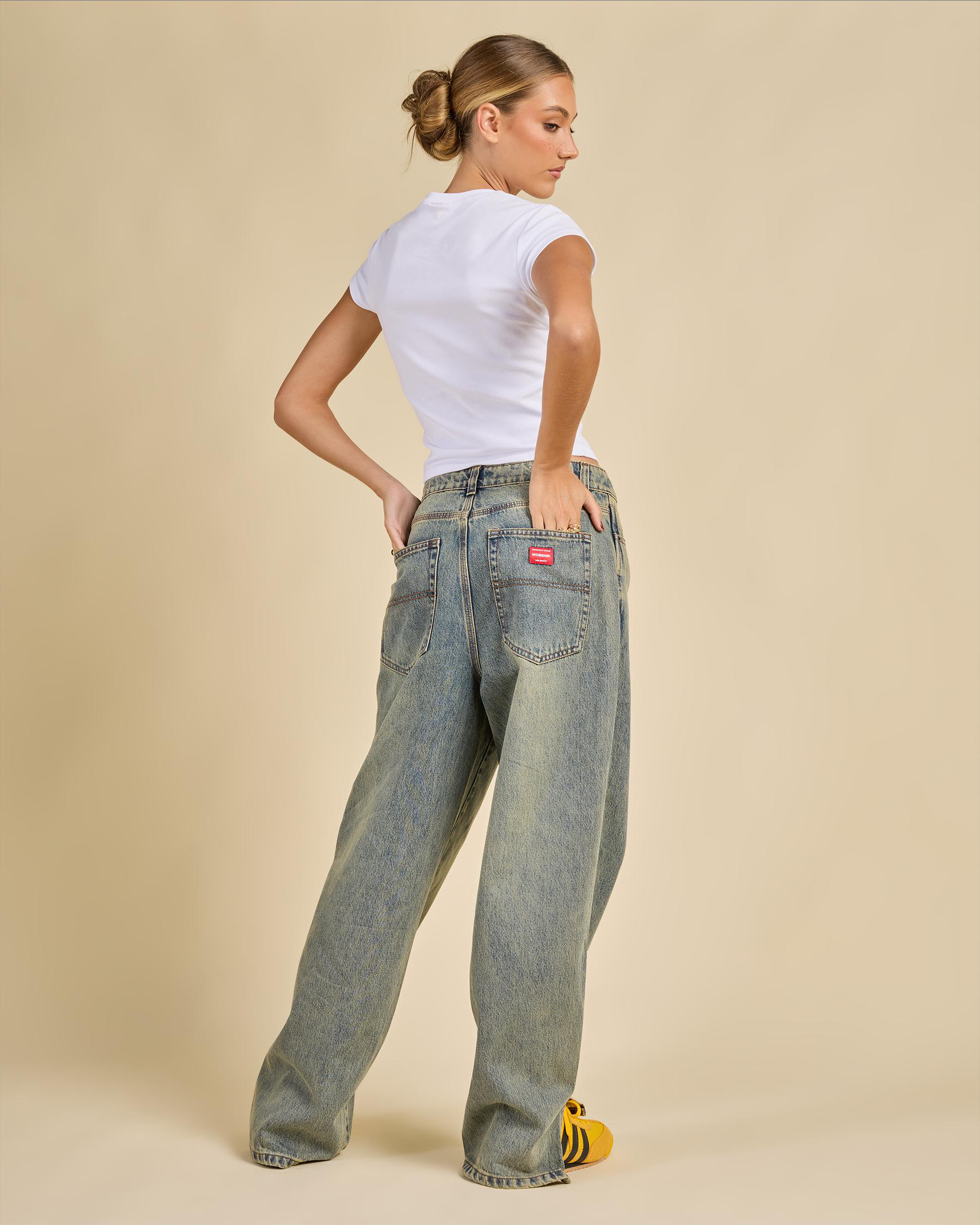 Messenger Bag Baggy Split Jeans