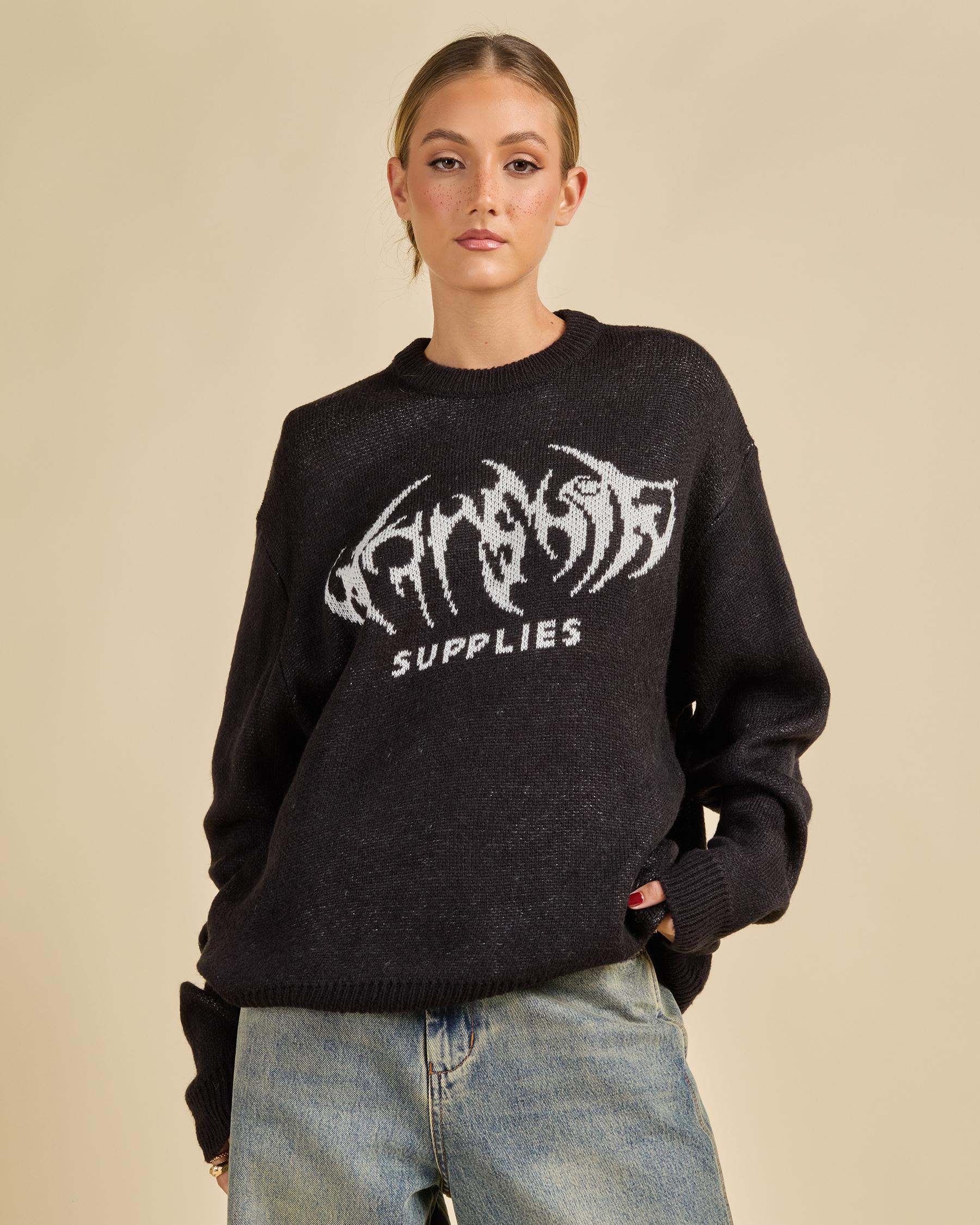 Diablo Box Fit Crew Neck Knit Sweater