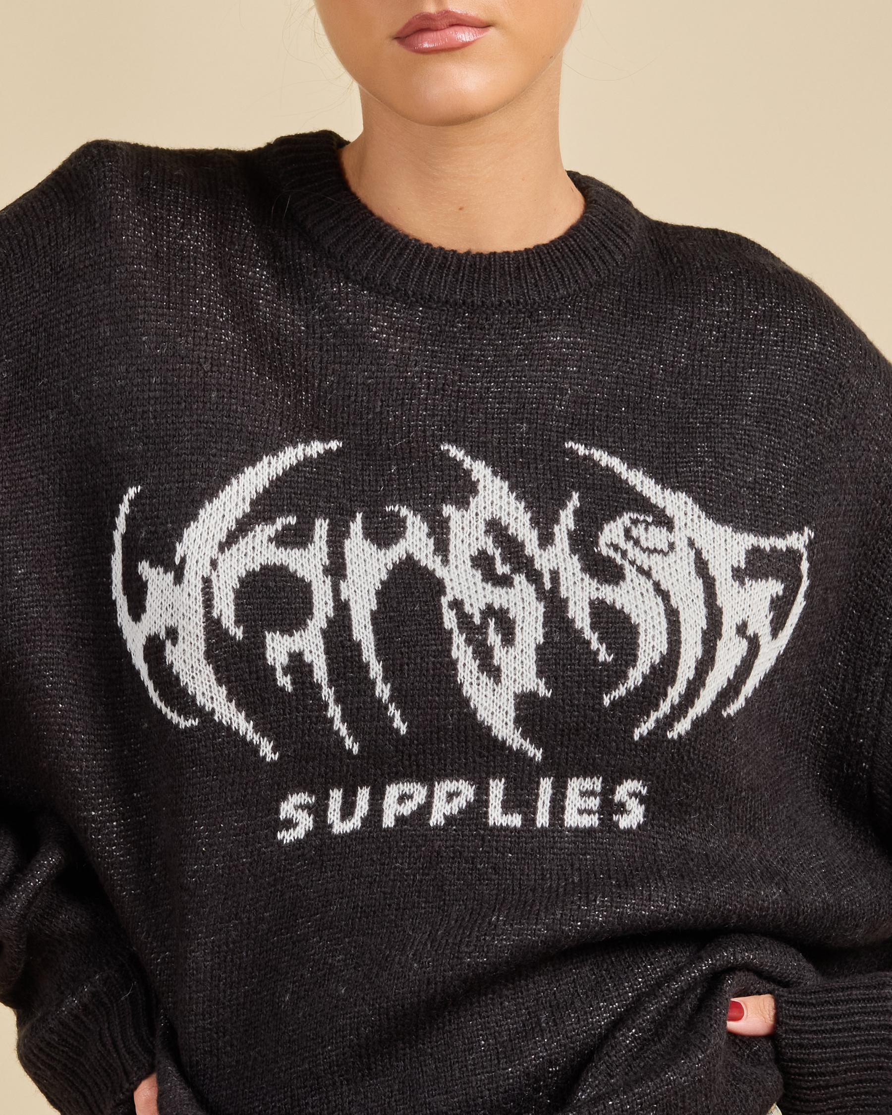 Diablo Box Fit Crew Neck Knit Sweater