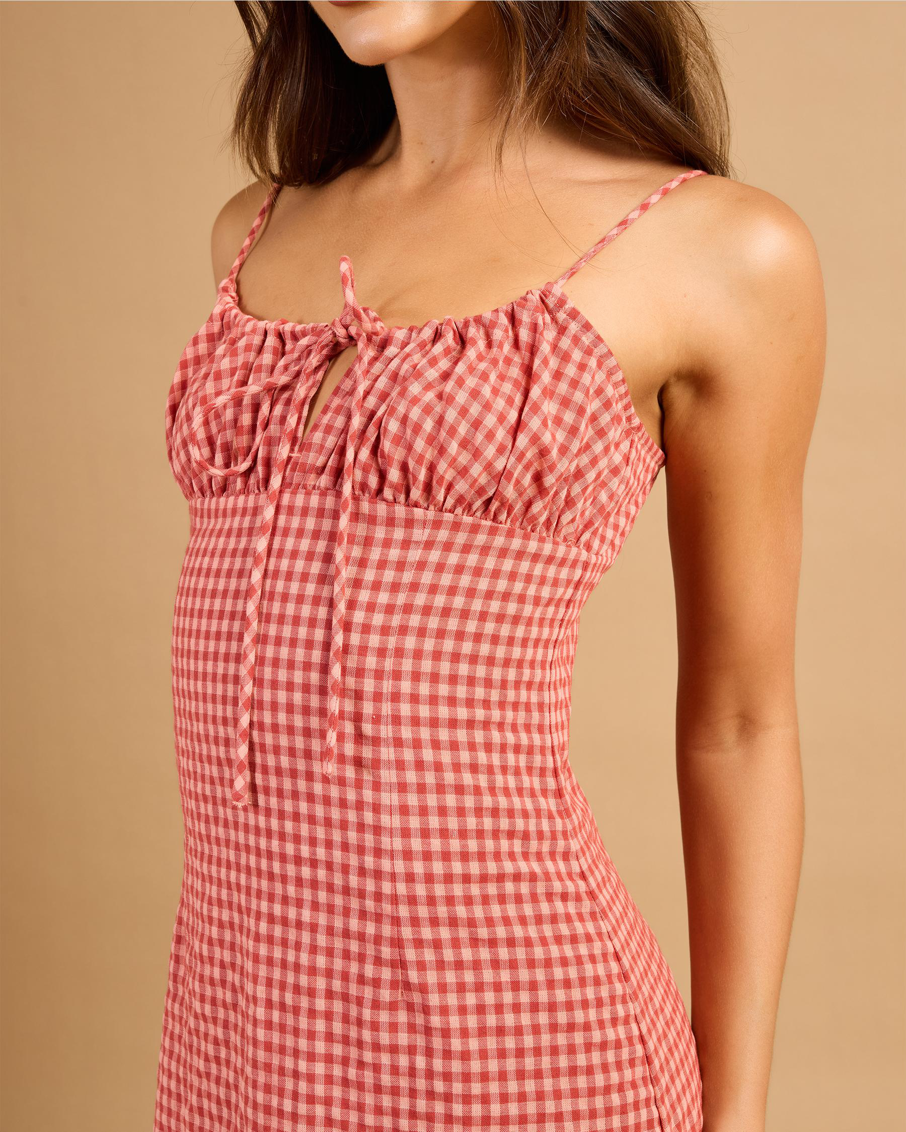 Lola Check Gathered Maxi Dress