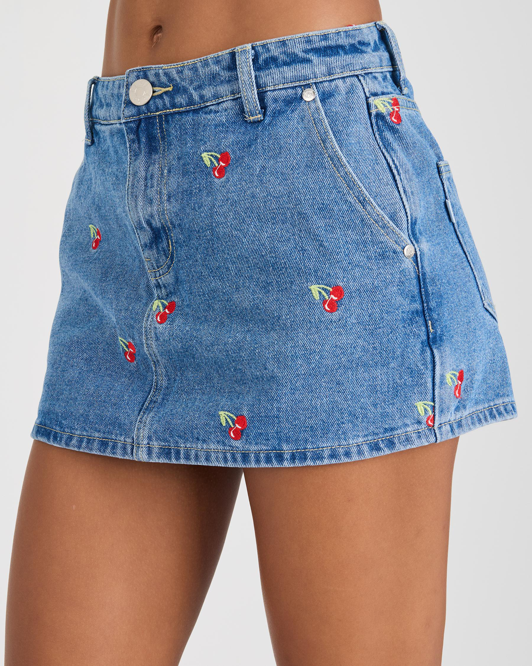 Sunday Cherry Denim Skort