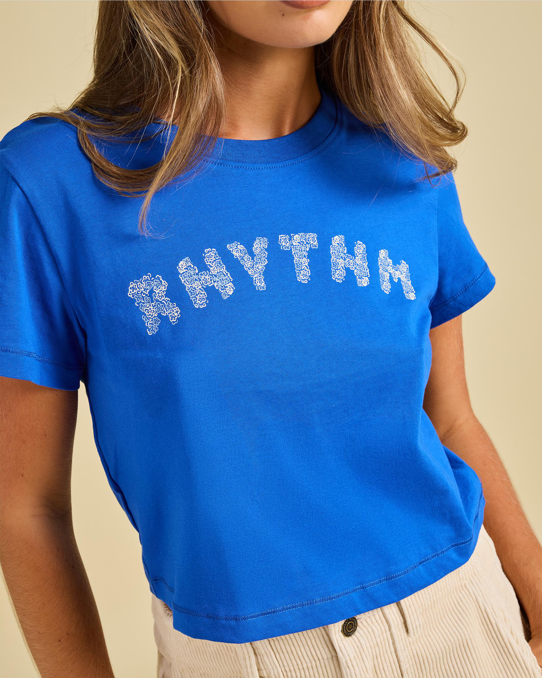 Flower Cropped Crew T-Shirt