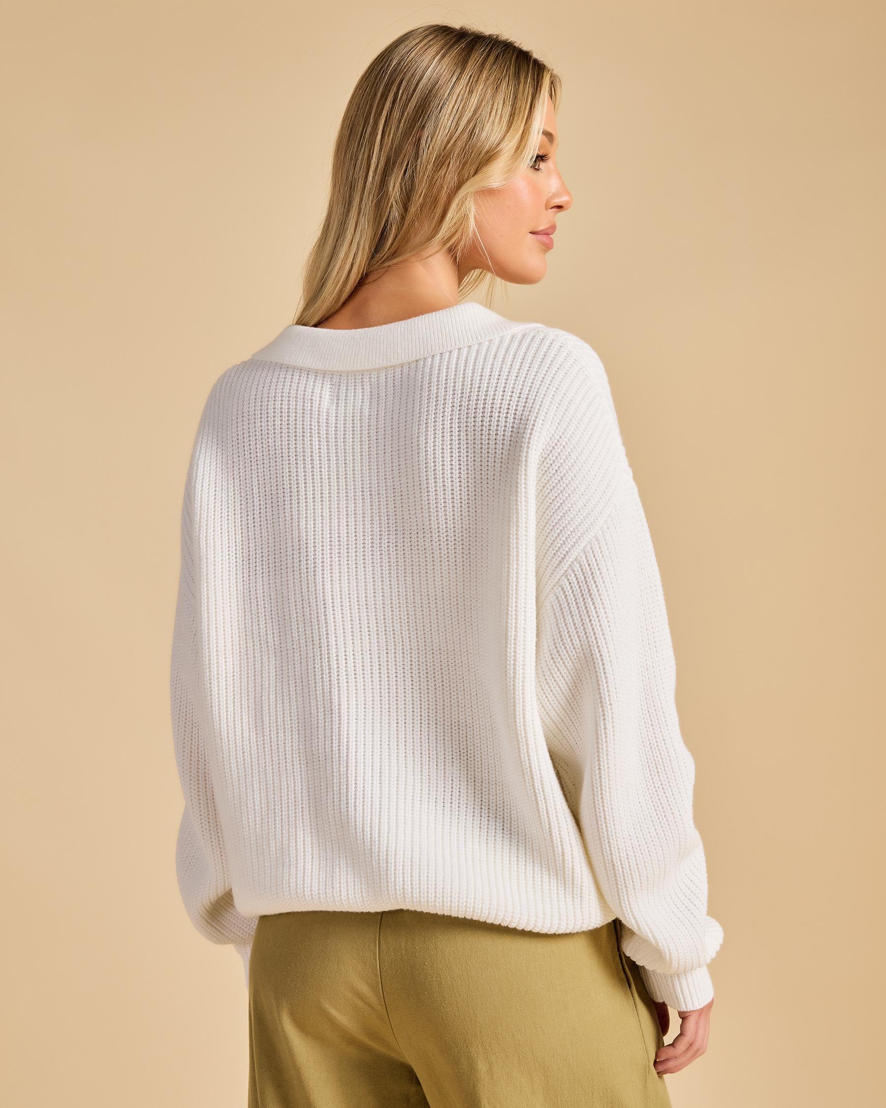 Muse V-Neck Collared Fluffy Knit Jumper