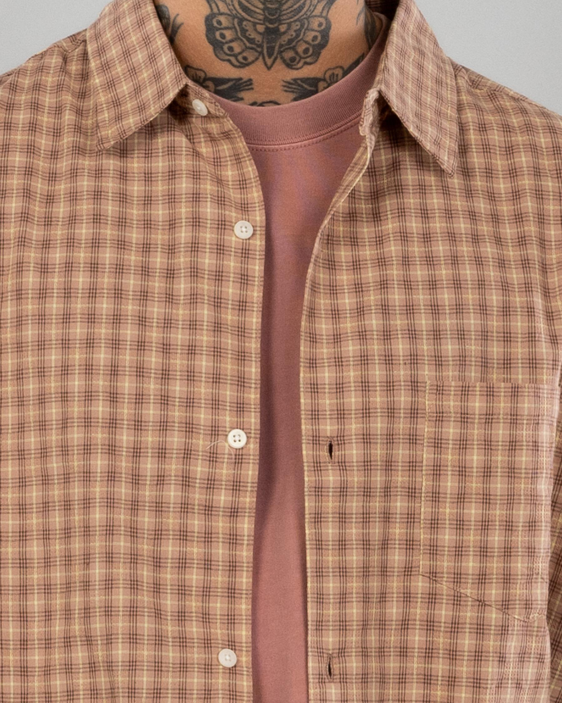 Block Plaid Short Sleeve Shirt