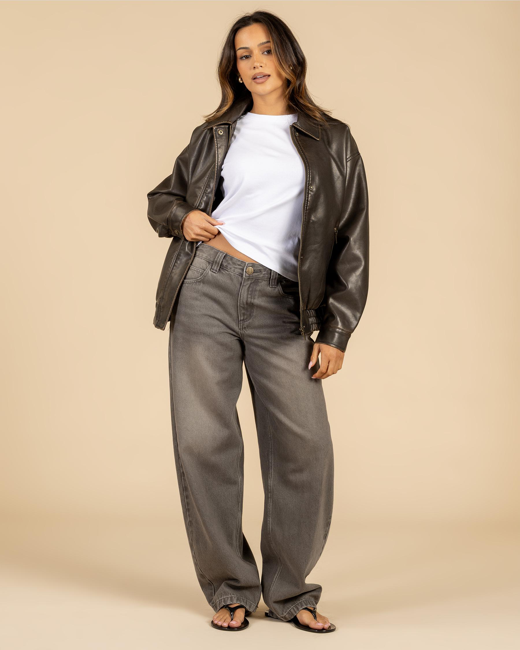 Maverick Faux Leather Bomber Jacket