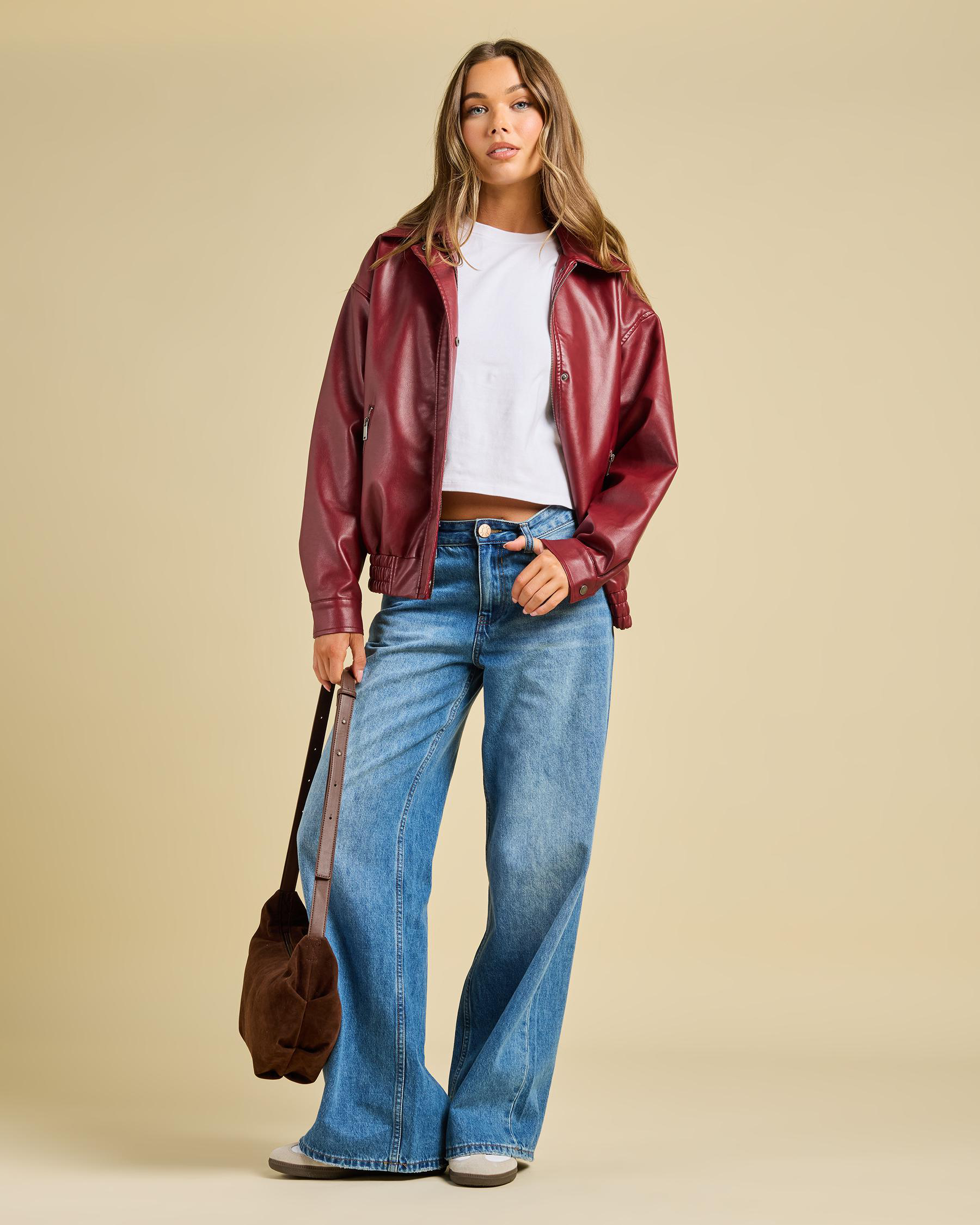 Maverick Faux Leather Bomber Jacket