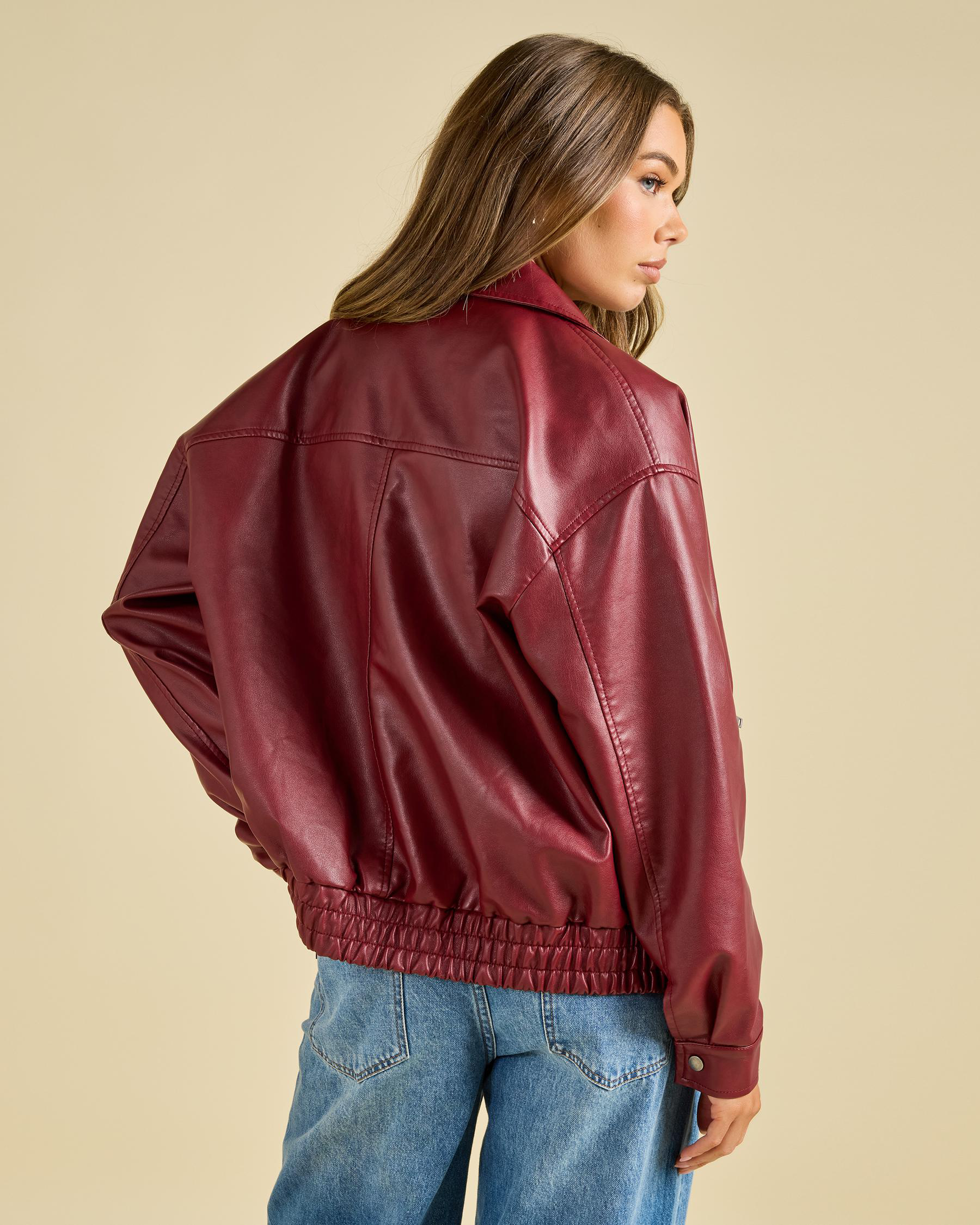 Maverick Faux Leather Bomber Jacket