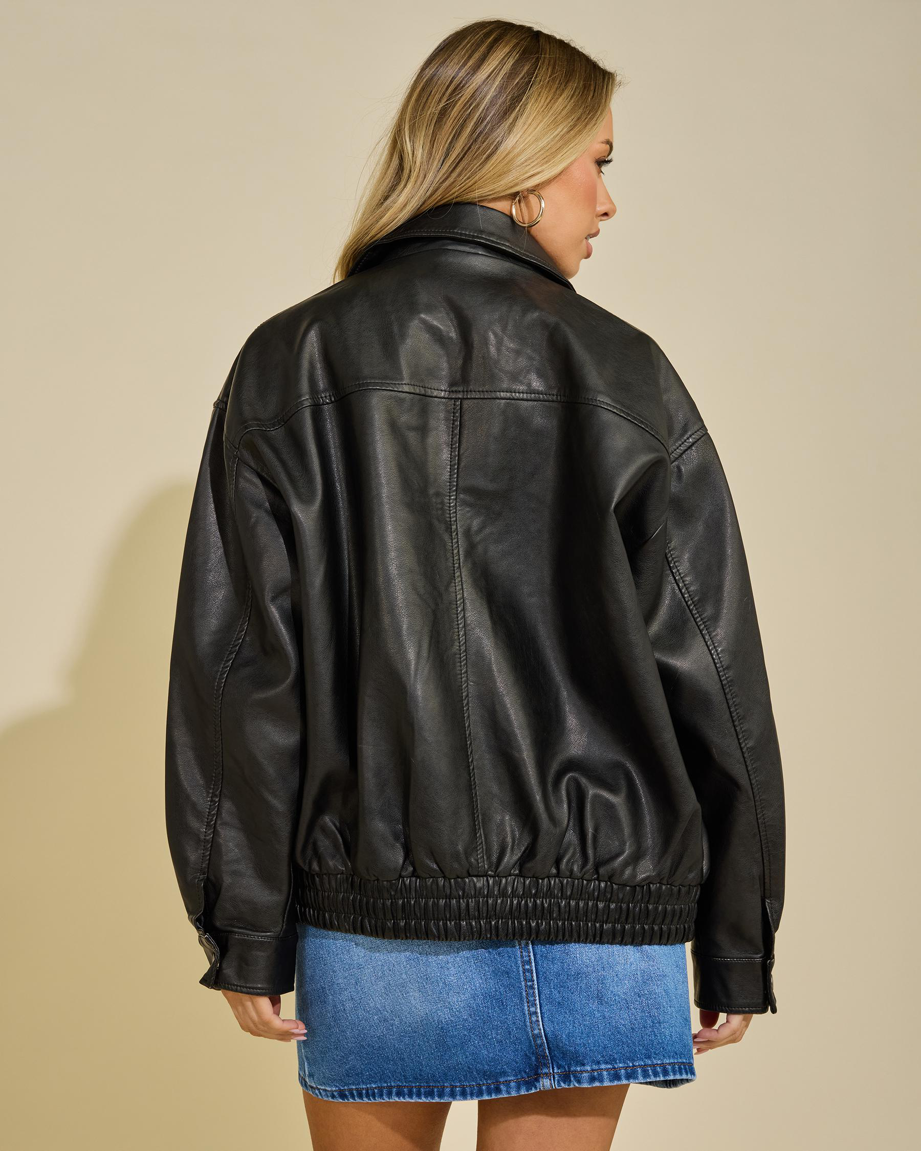 Maverick Faux Leather Bomber Jacket