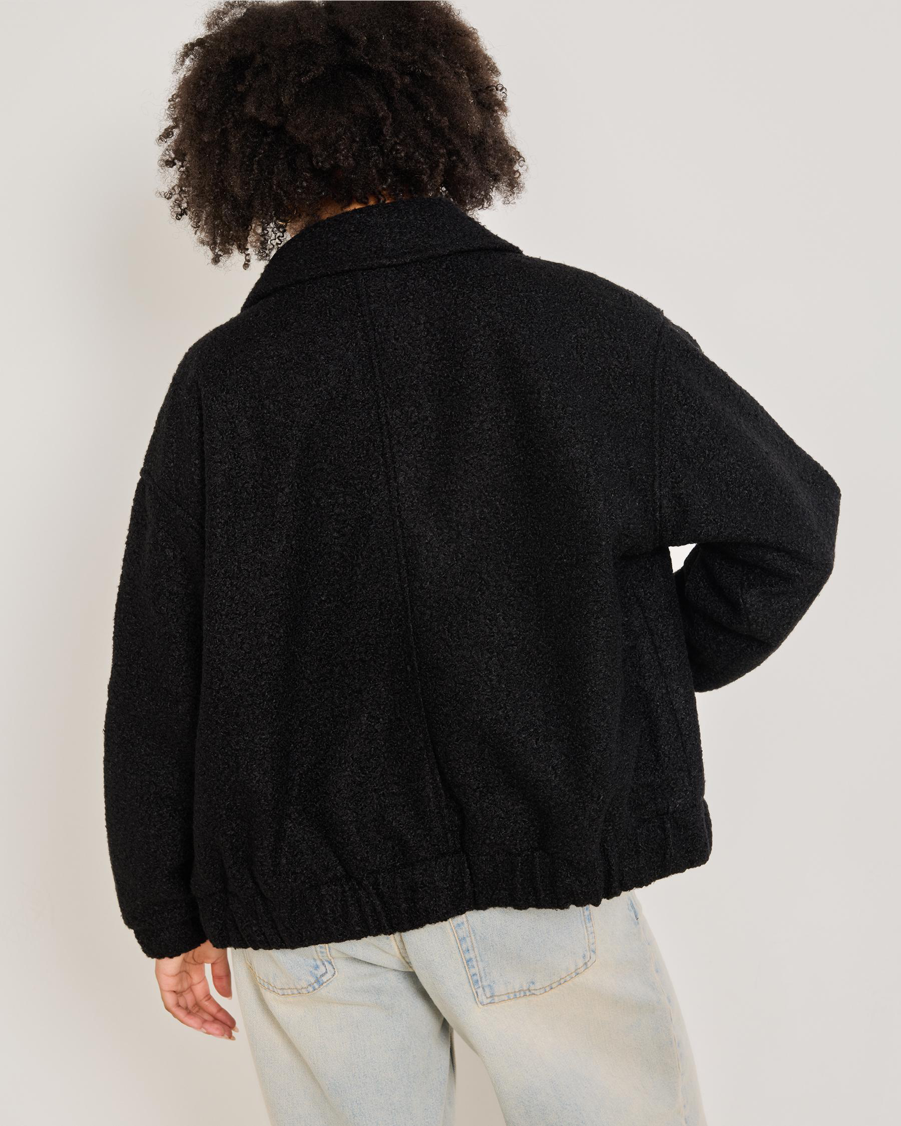 Juno Boucle Bomber Jacket