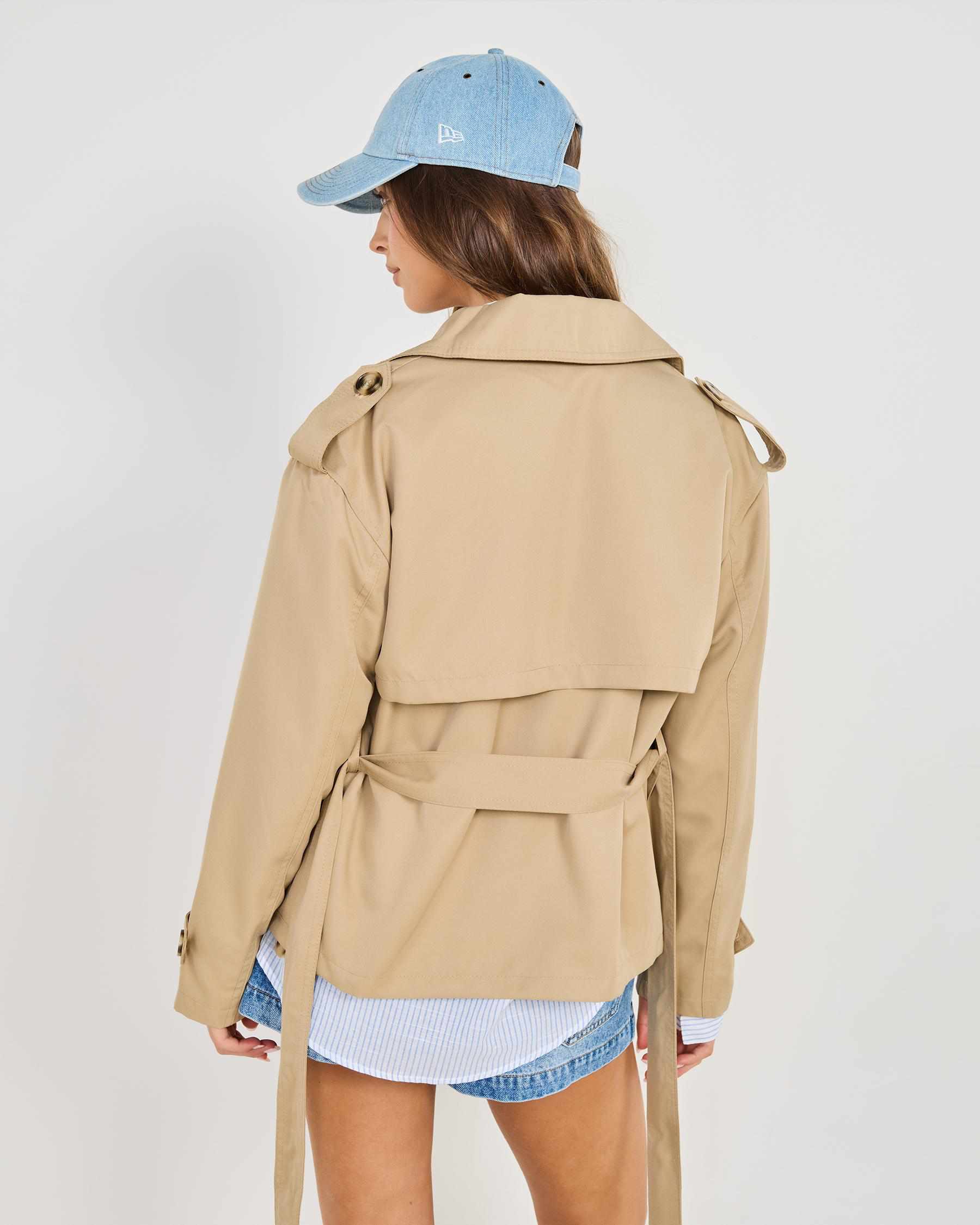 Gadget Cropped Trench Coat