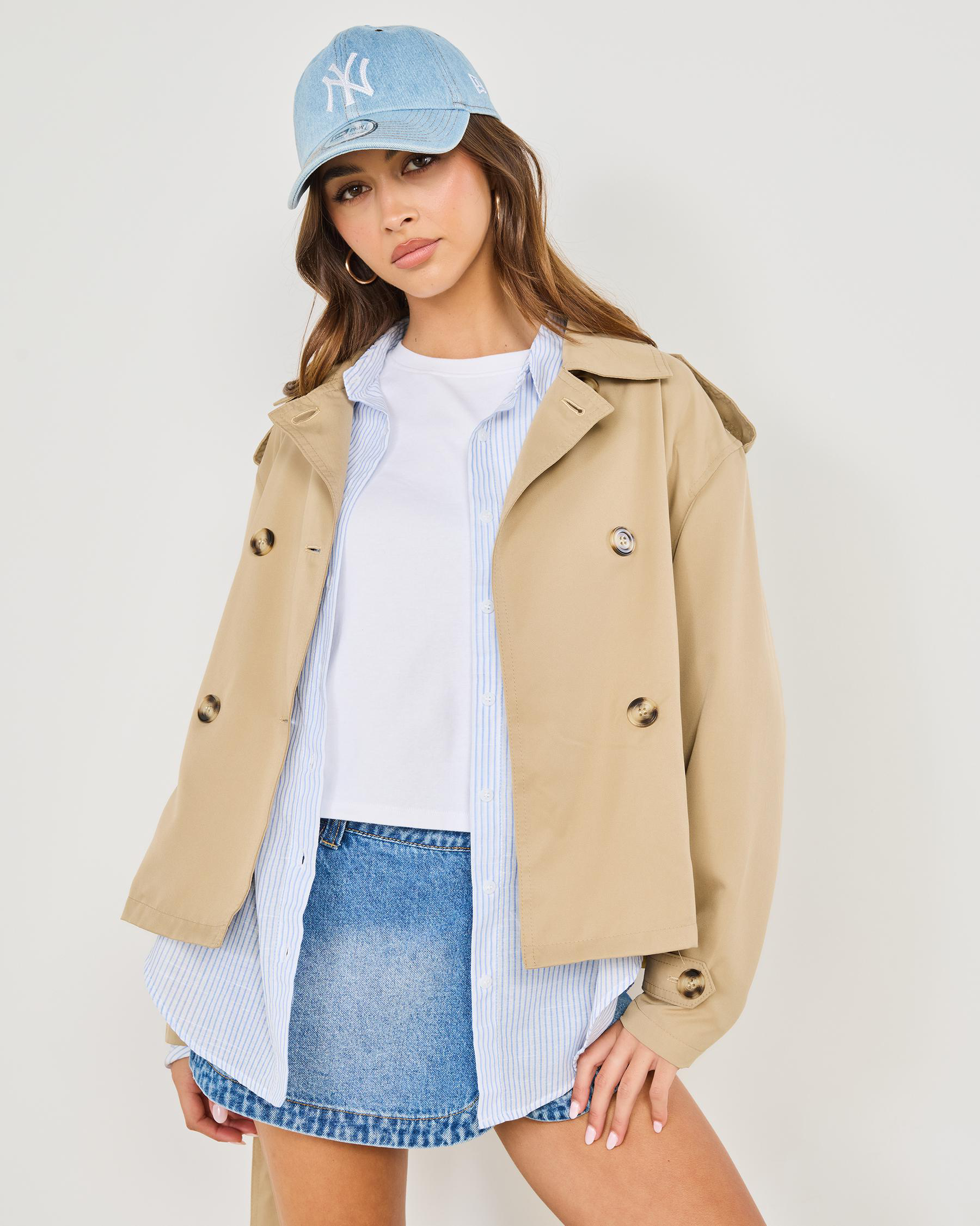 Gadget Cropped Trench Coat
