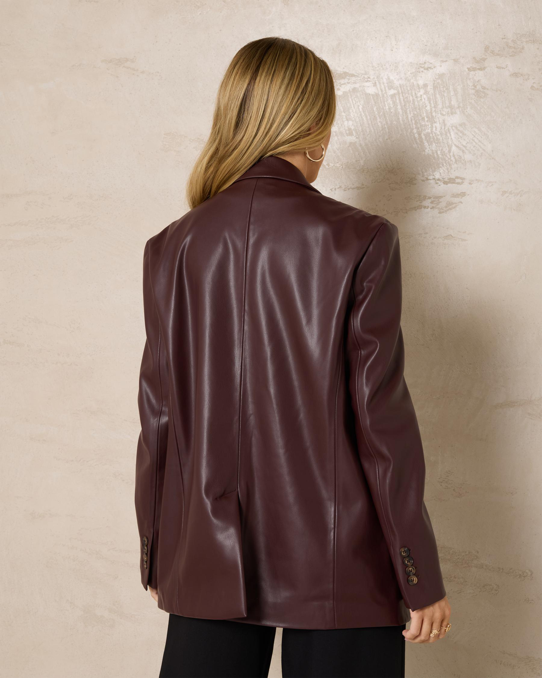 Lenny Oversized Faux Leather Blazer