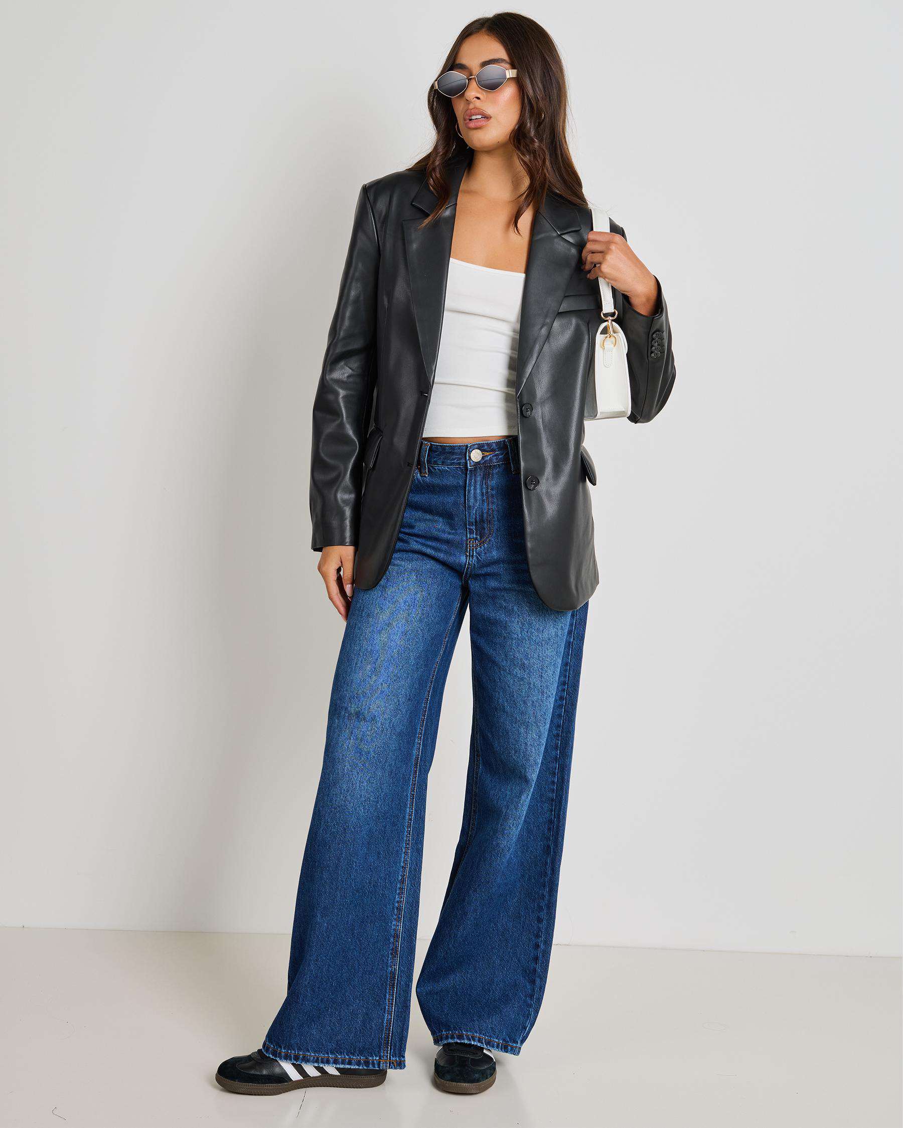 Lenny Oversized Faux Leather Blazer