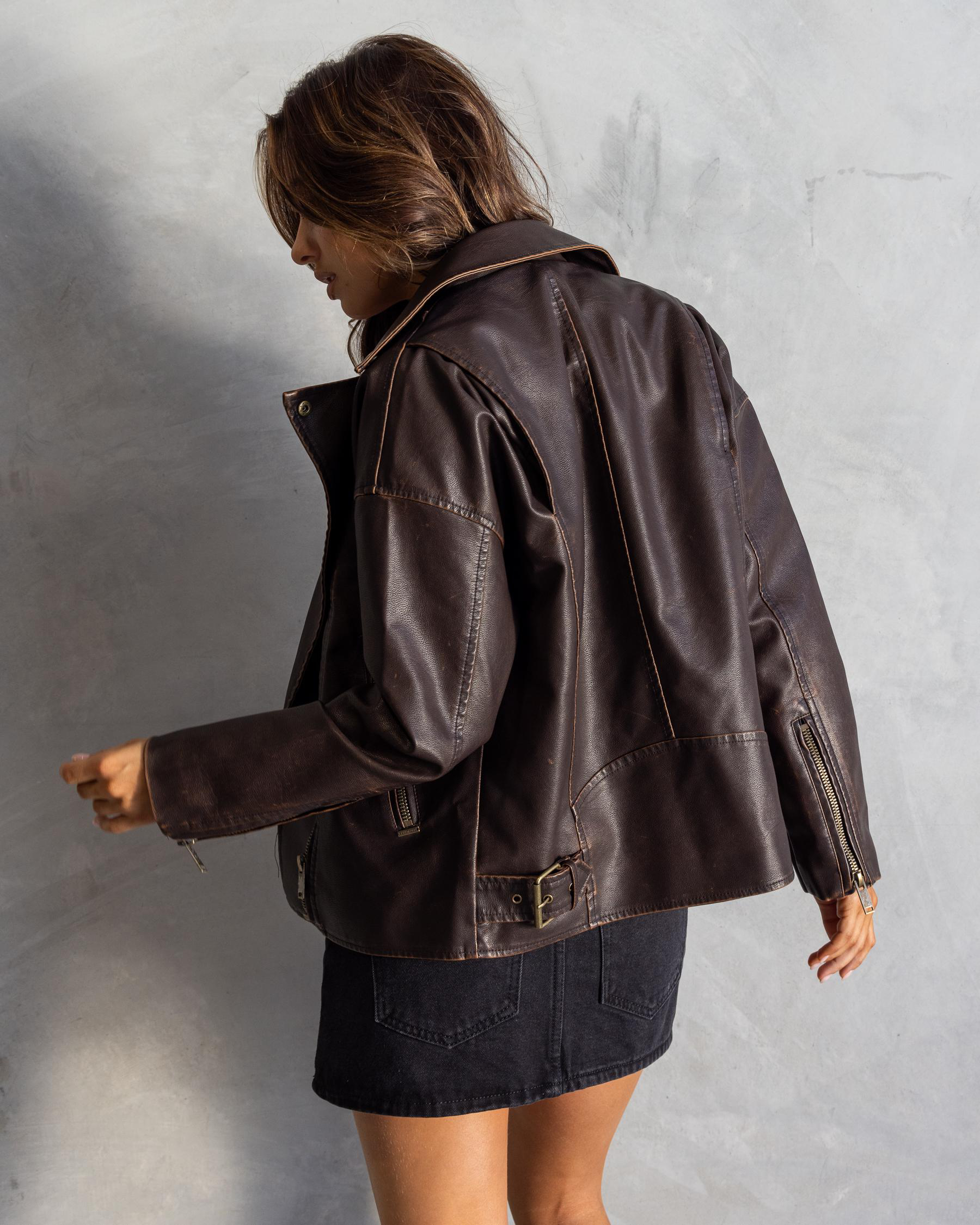 Drifter Faux Leather Biker Jacket