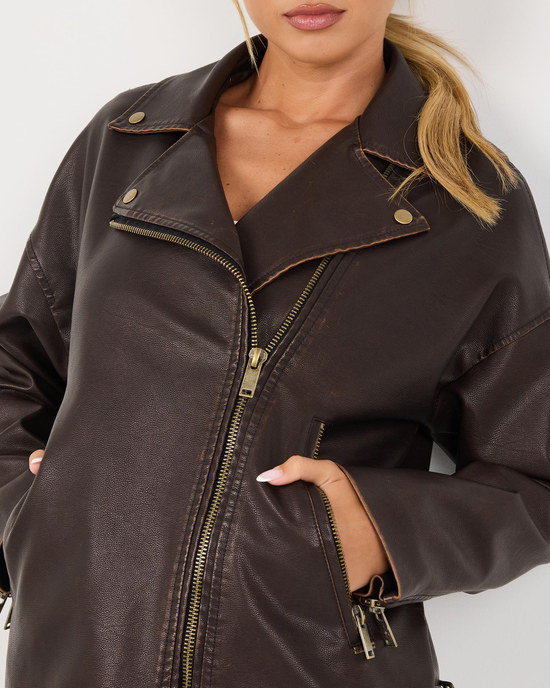 Drifter Faux Leather Biker Jacket