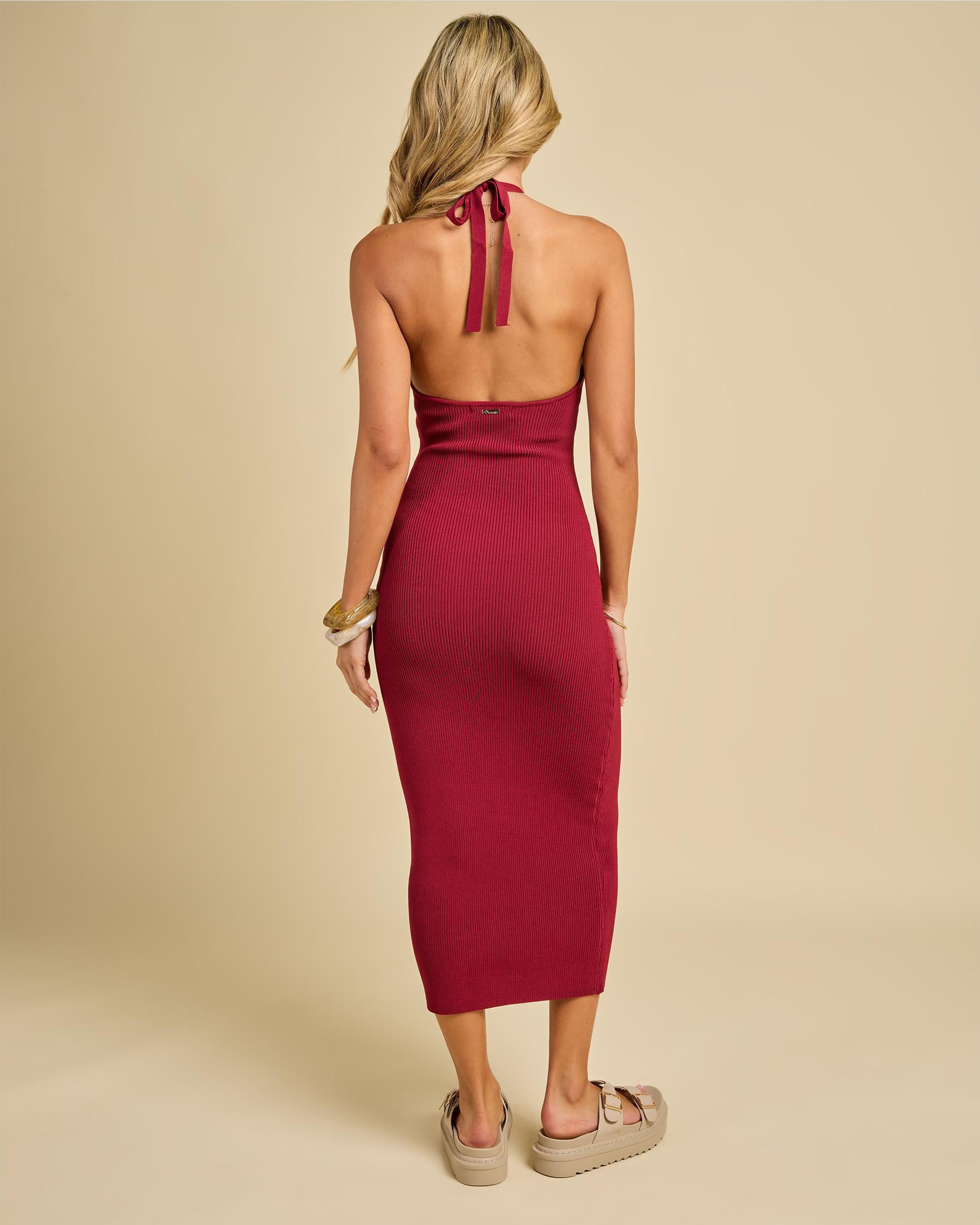 Bianca Halter Knit Midi Dress