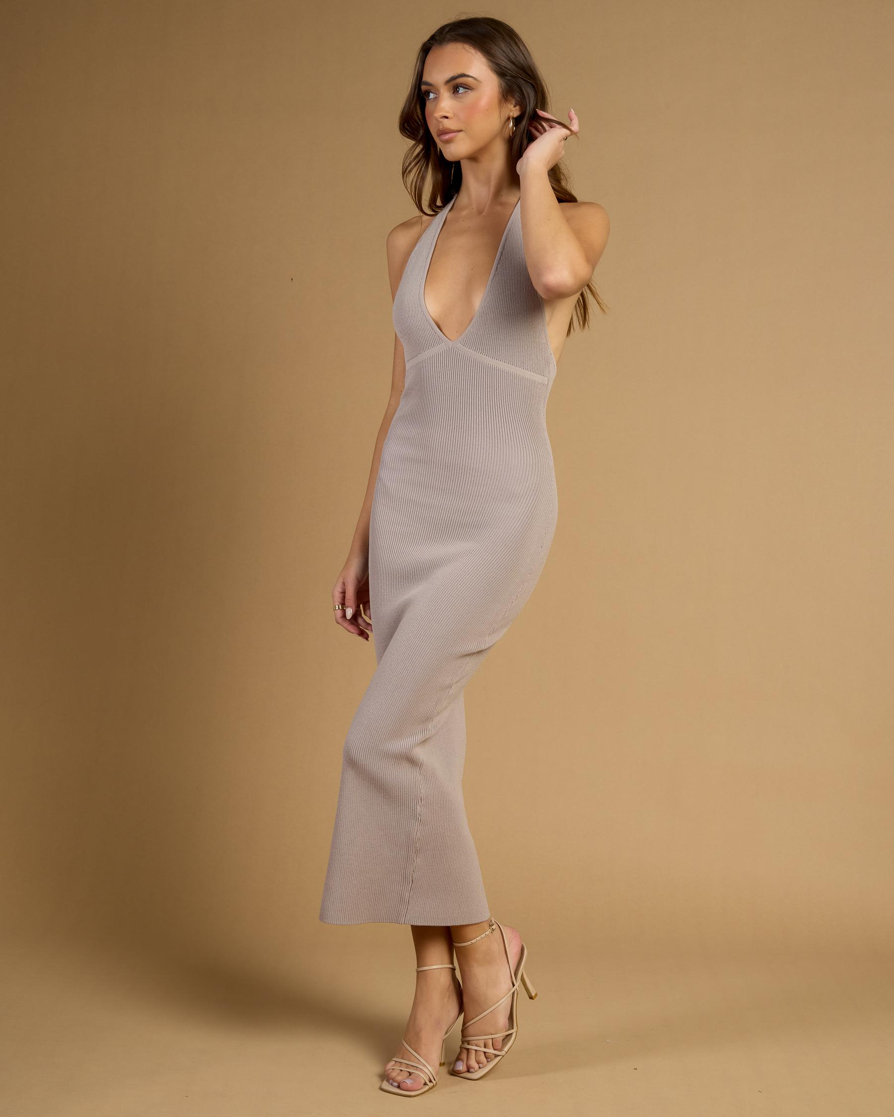 Bianca Halter Knit Midi Dress