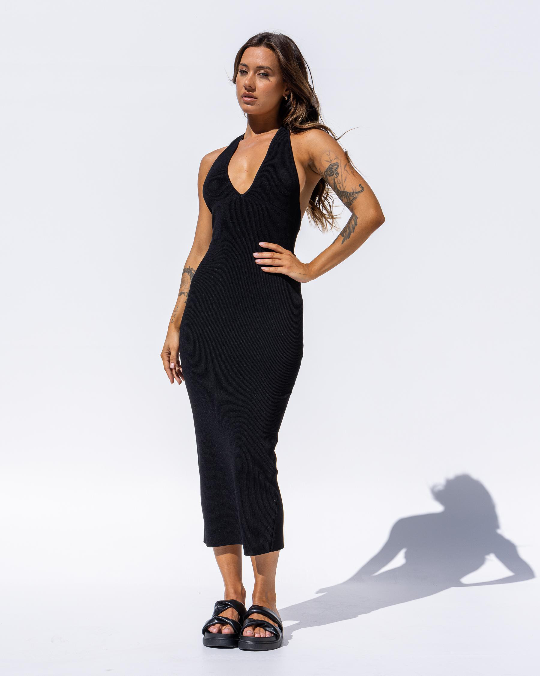 Bianca Halter Knit Midi Dress