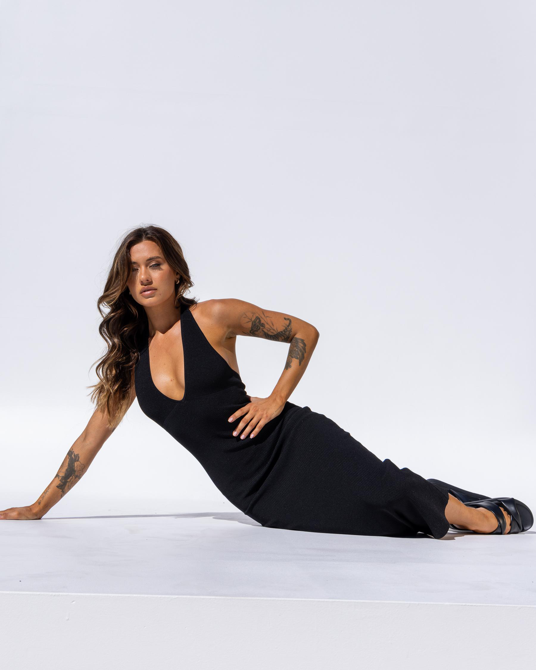 Bianca Halter Knit Midi Dress