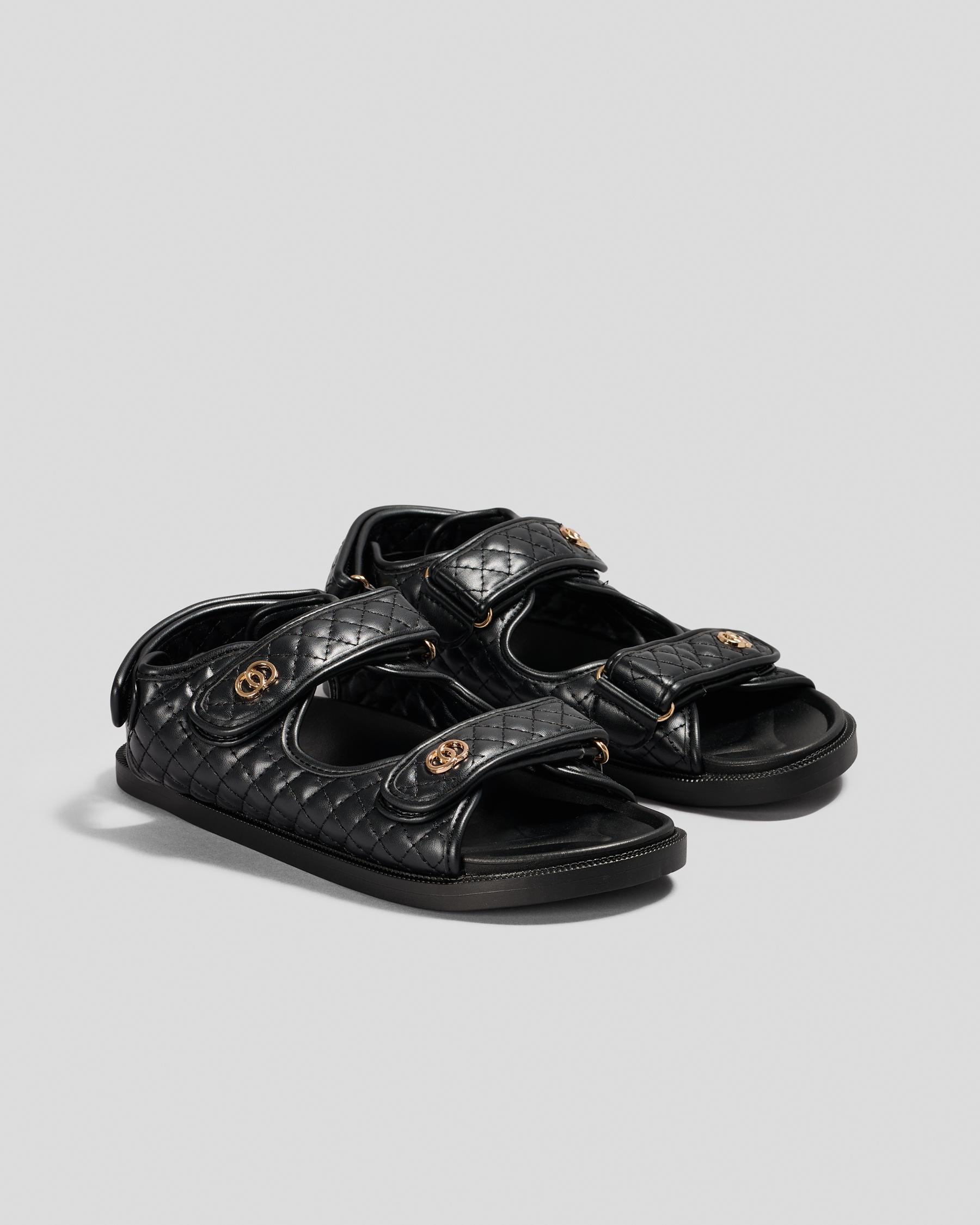 Leo Quilted Slide Sandals