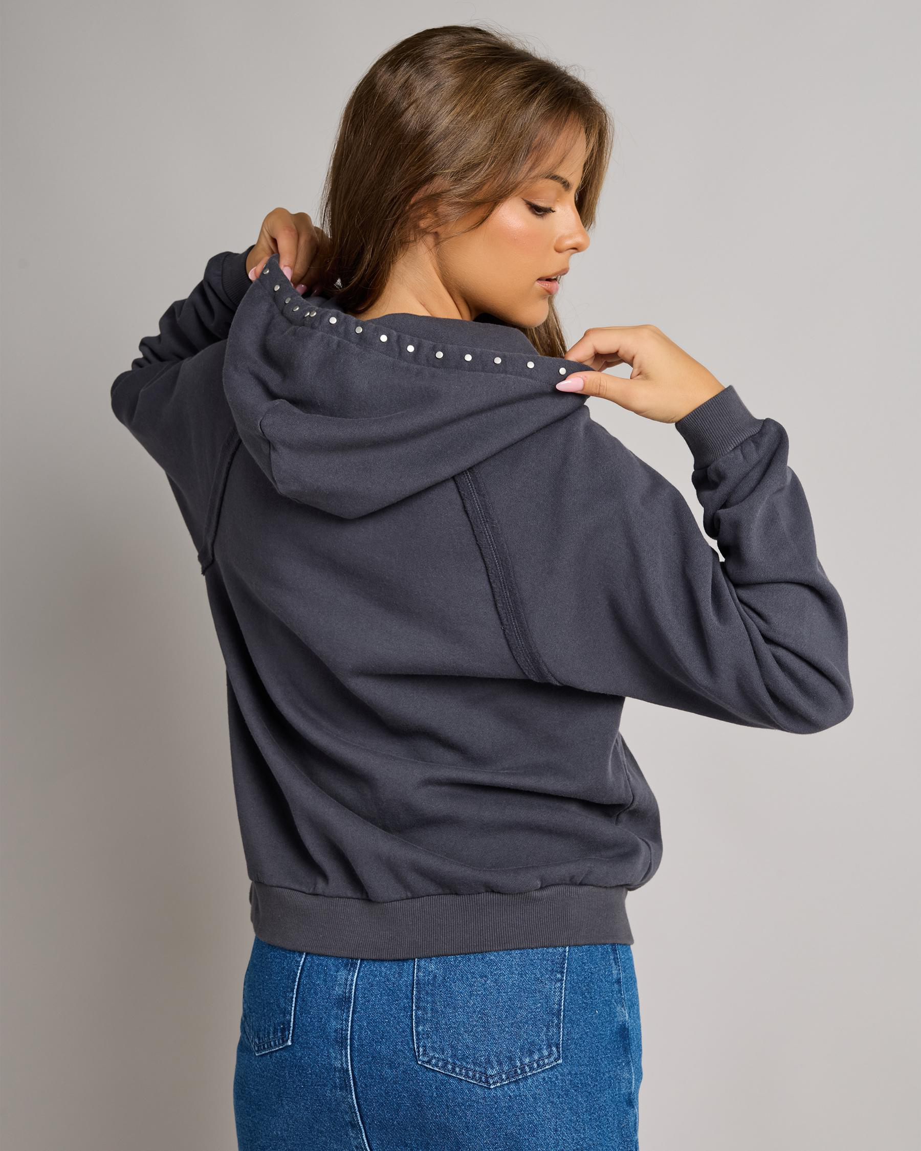 Hardware Recycled Pull On Hoodie