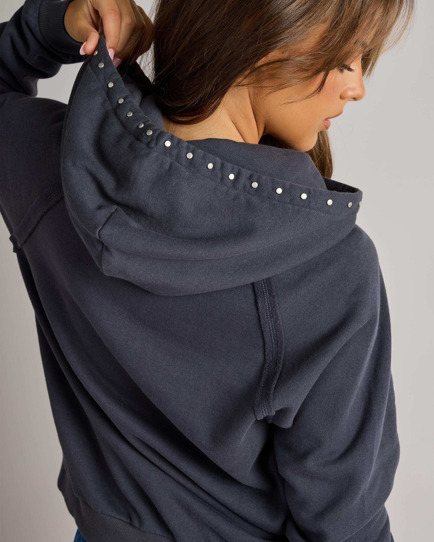 Hardware Recycled Pull On Hoodie