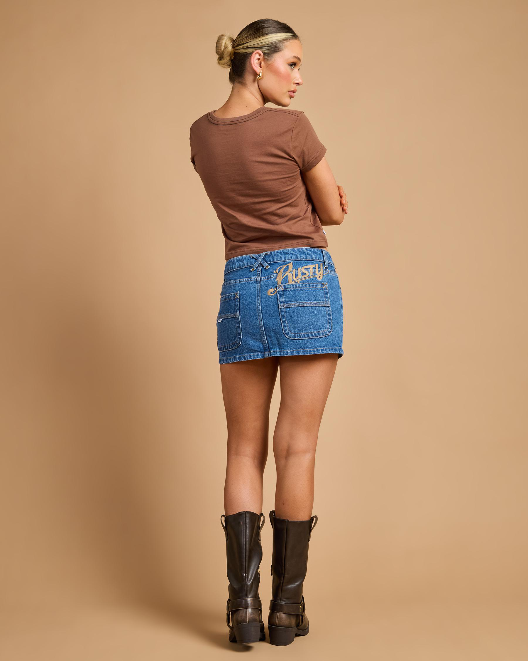 Risque` Micro Denim Skirt