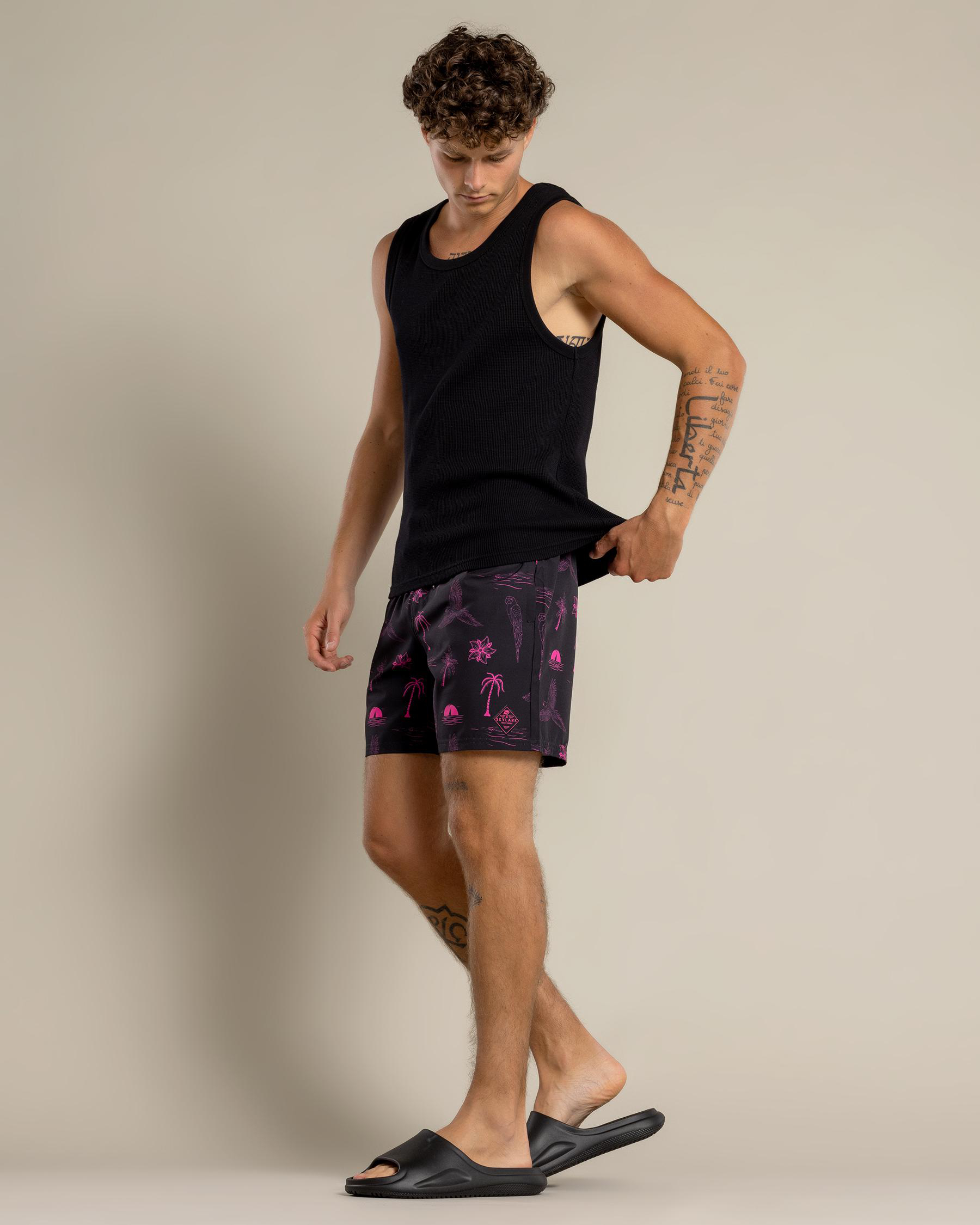 Recline Elastic Waist Shorts