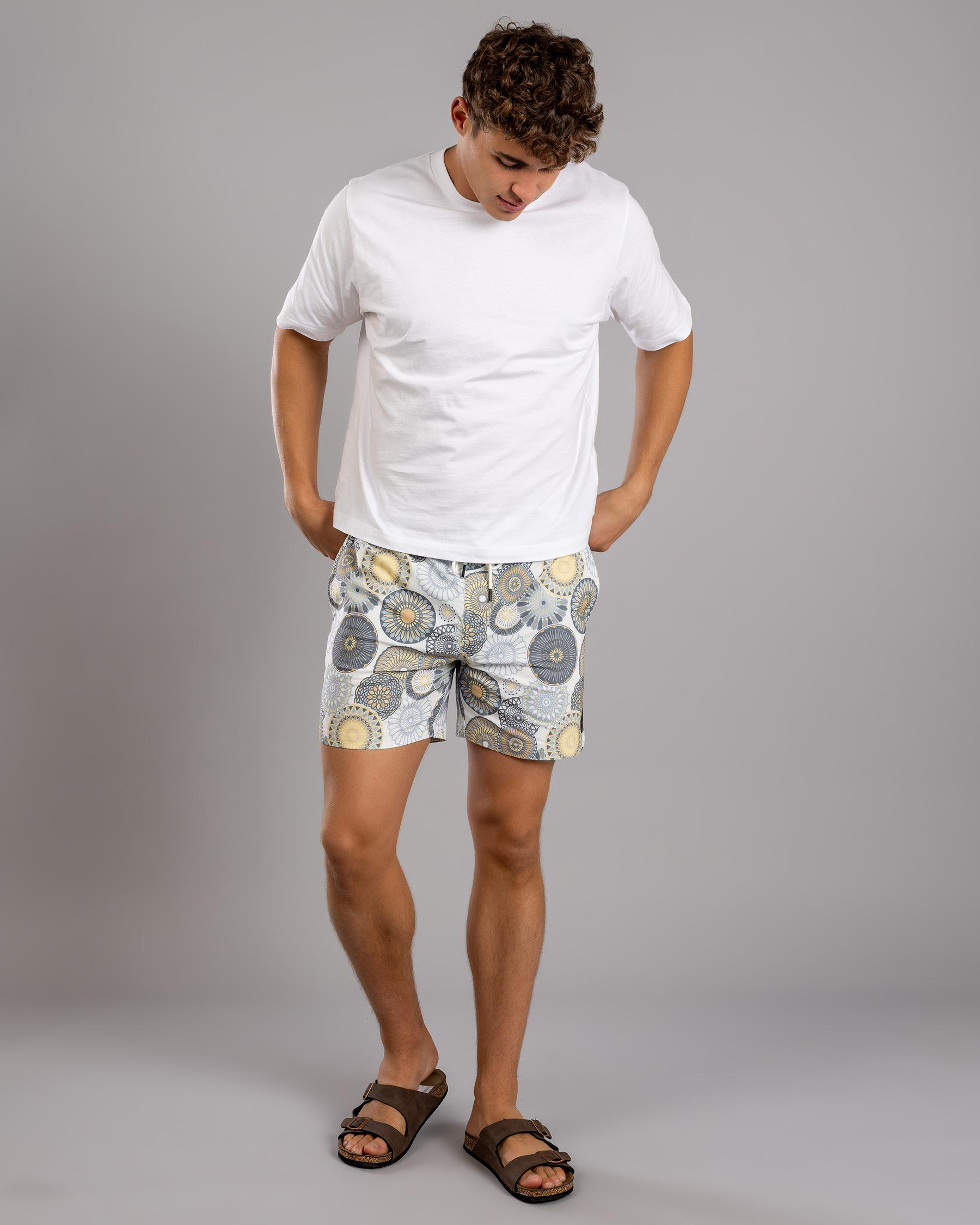 Radial Elastic Waist Shorts