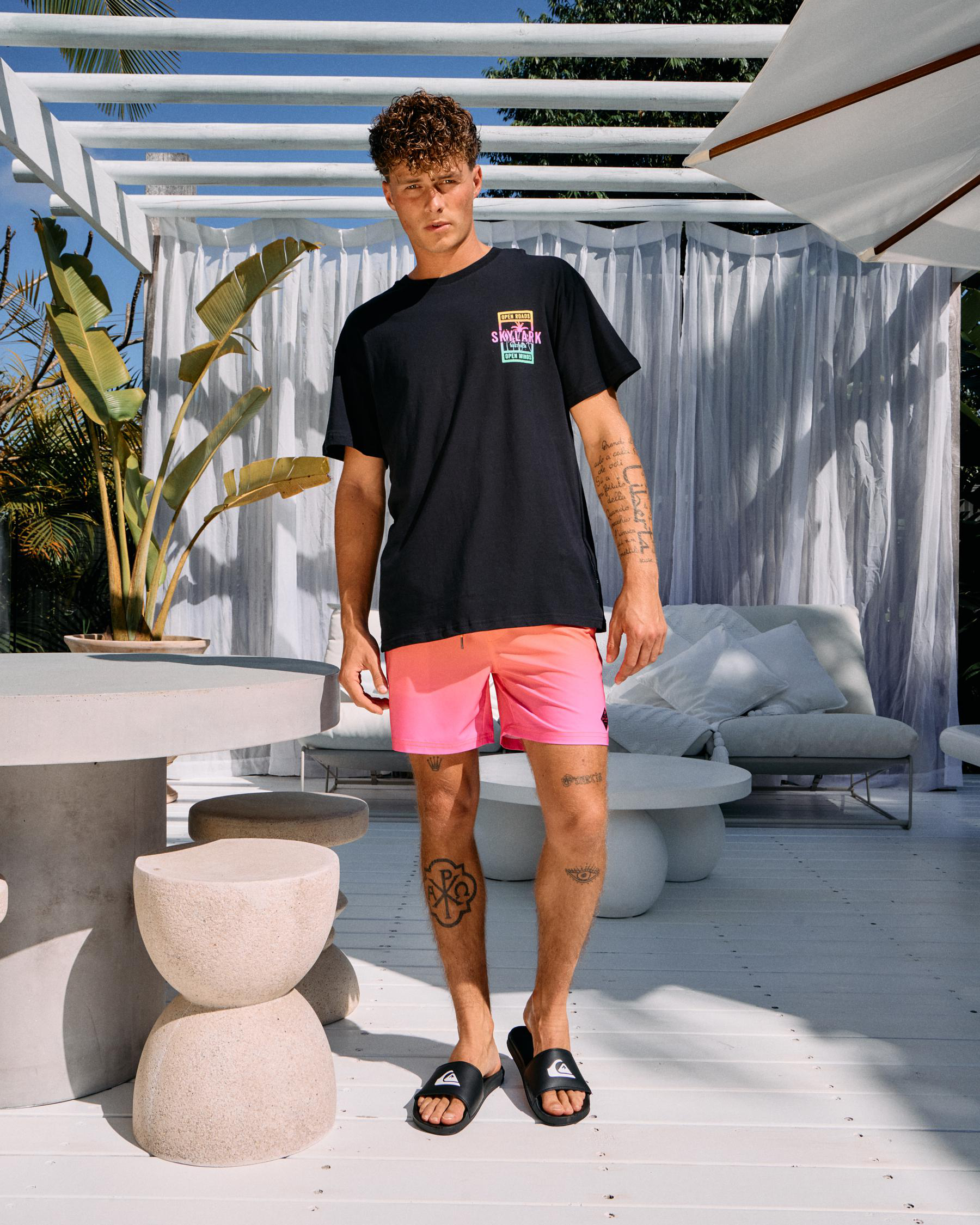 Luminous Elastic Waist Shorts