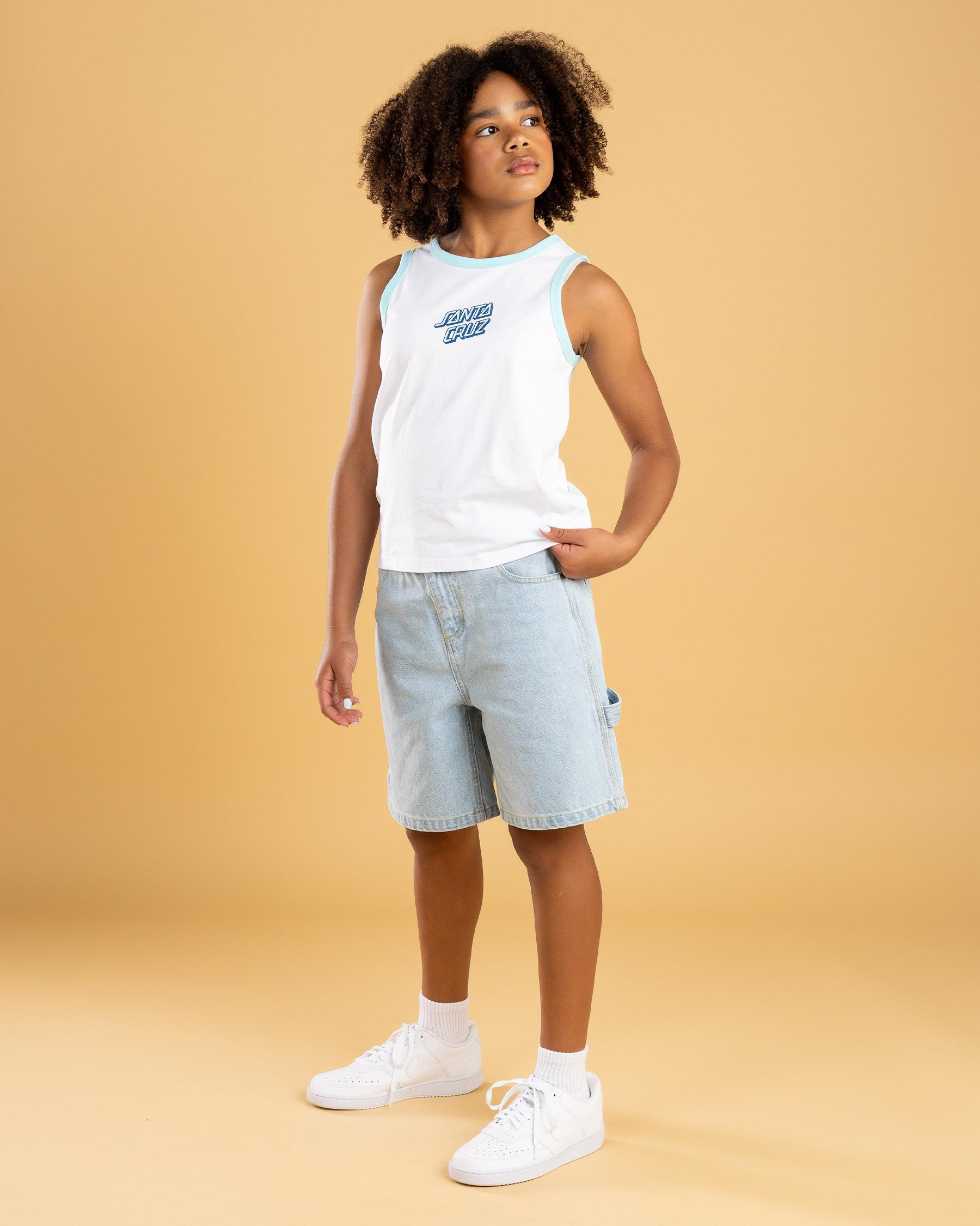 Checker Heart Dot Carpenter Denim Shorts