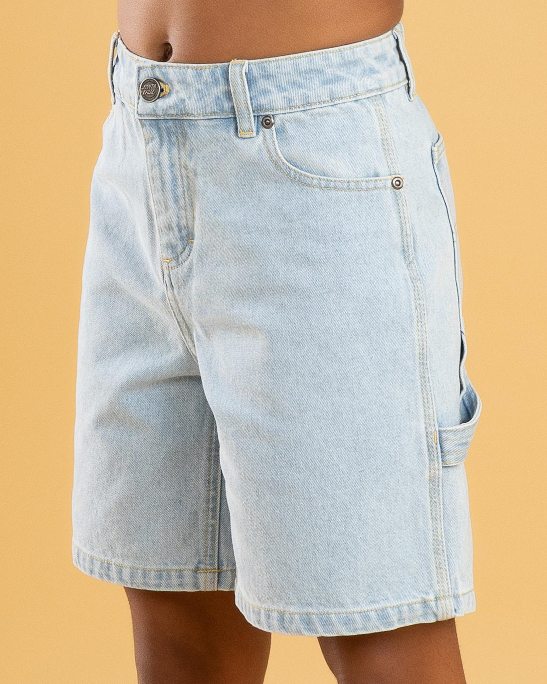 Checker Heart Dot Carpenter Denim Shorts