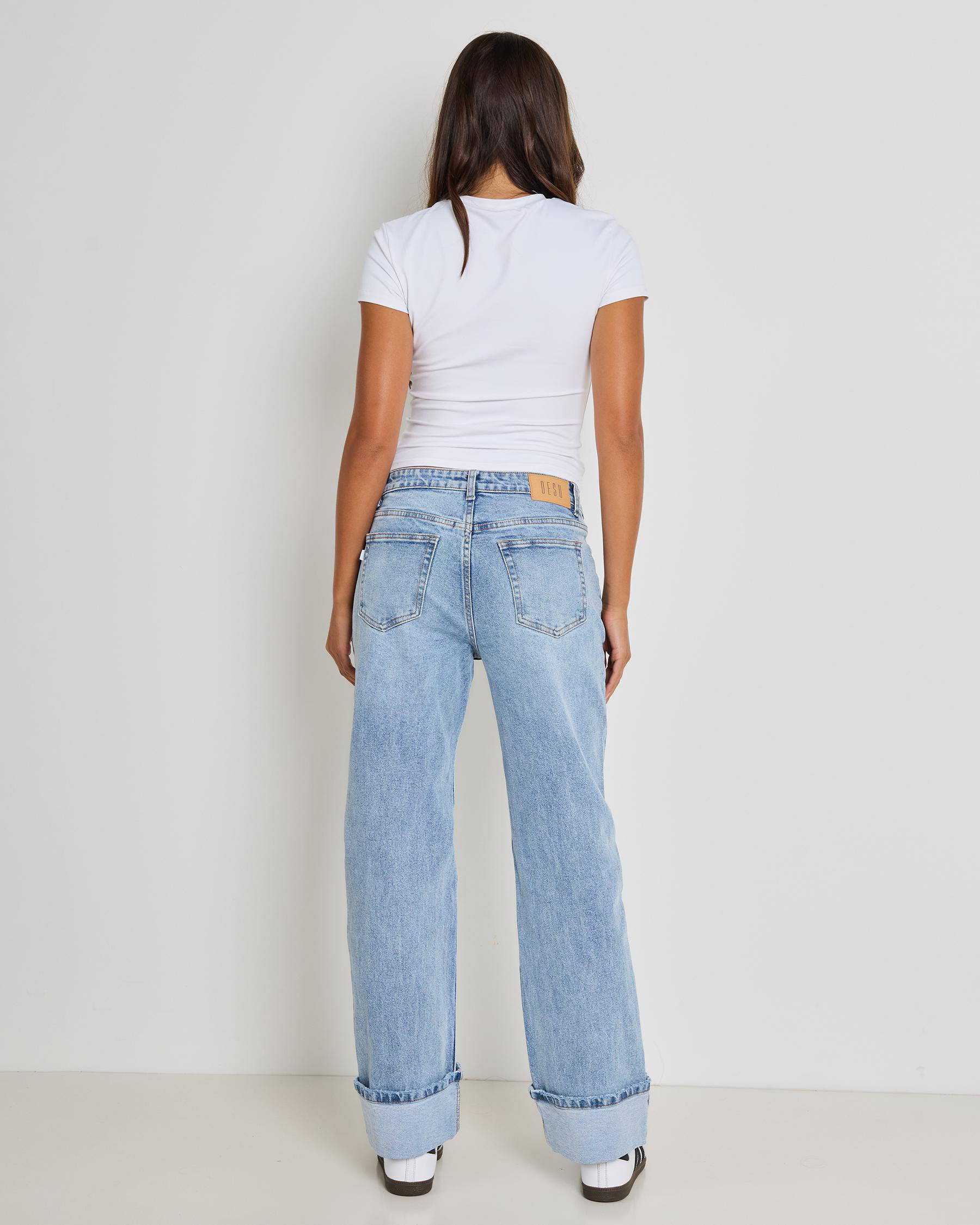 Turn Up Wide Leg Jeans