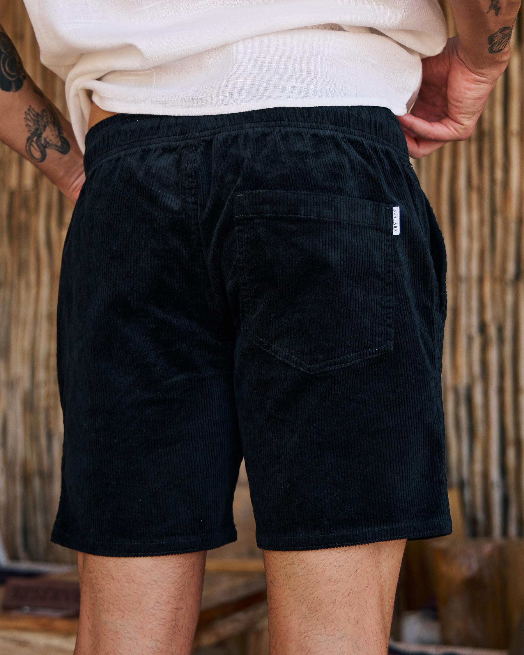 Texture Elastic Waist Shorts