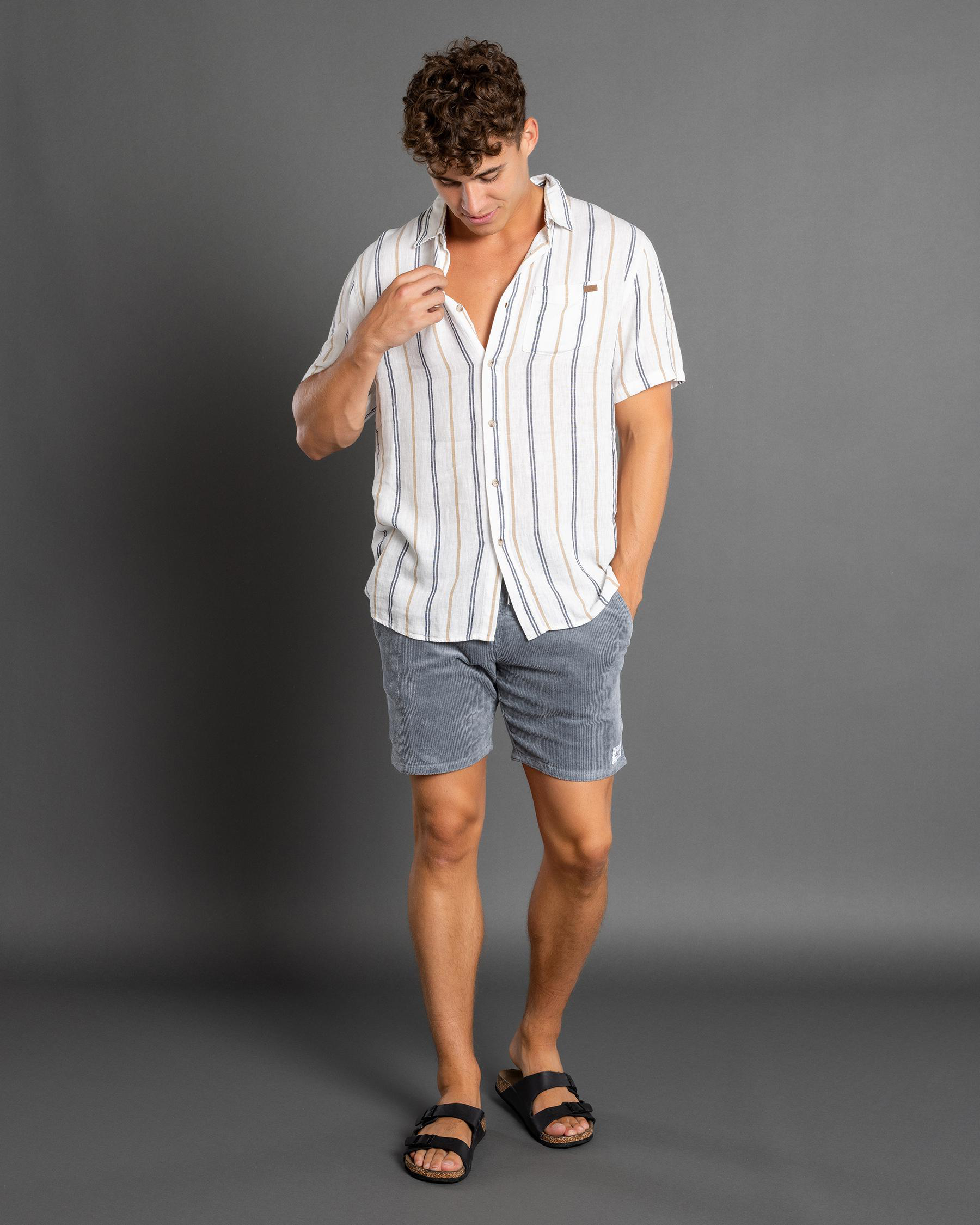 Texture Elastic Waist Shorts