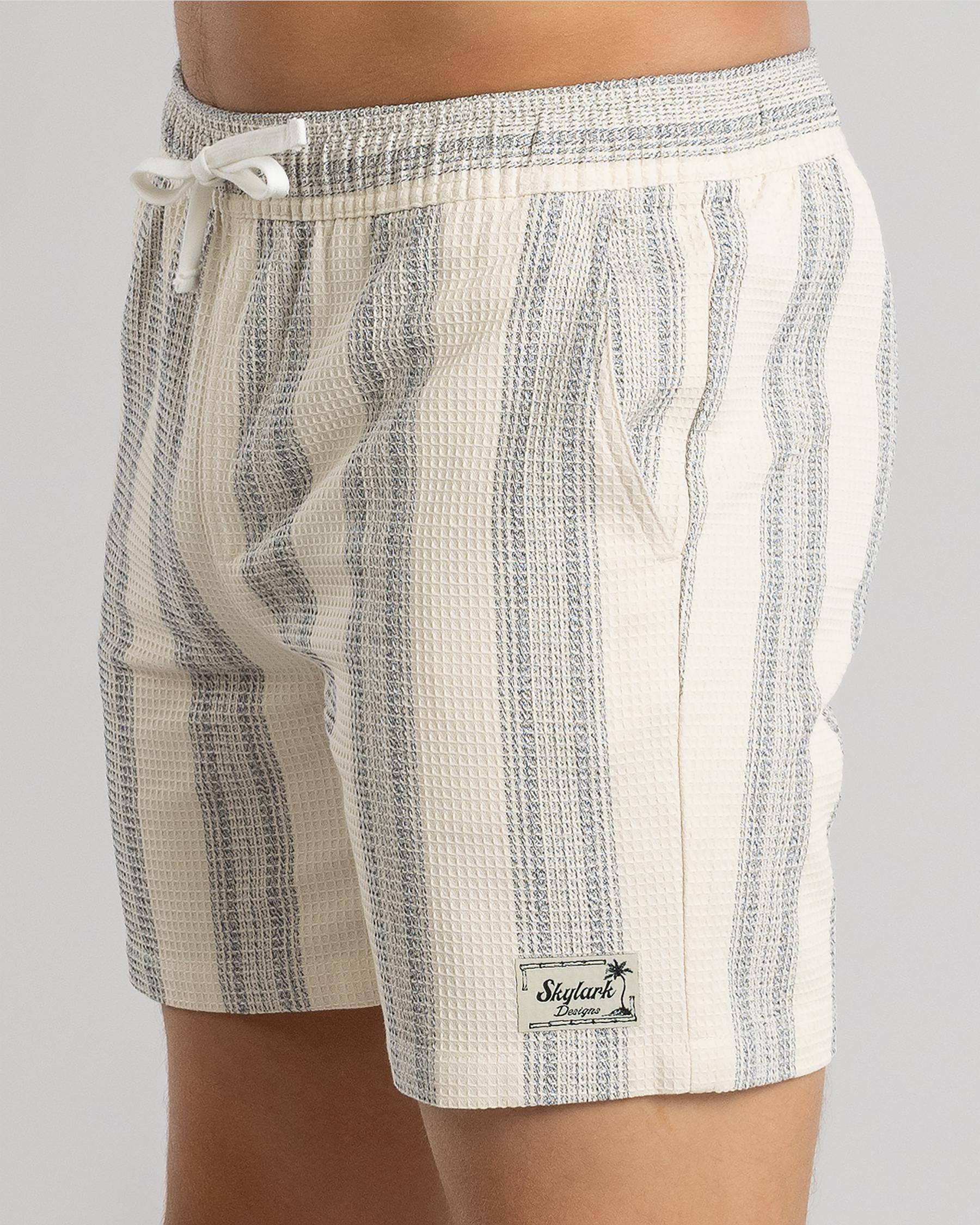 Waffle Elastic Waist Shorts